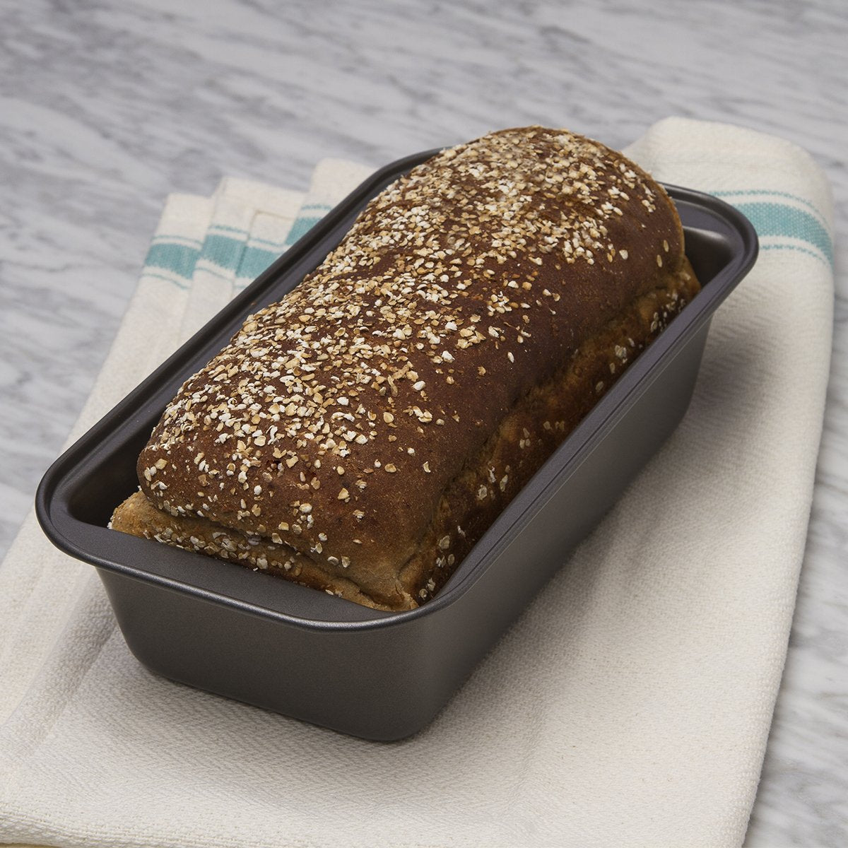 Ecolution Bakeins Large Loaf Pan - Pfoa, Bpa, And Ptfe Free Non-Stick Coating - Heavy Duty Carbon Steel - Dishwasher Safe - Gray