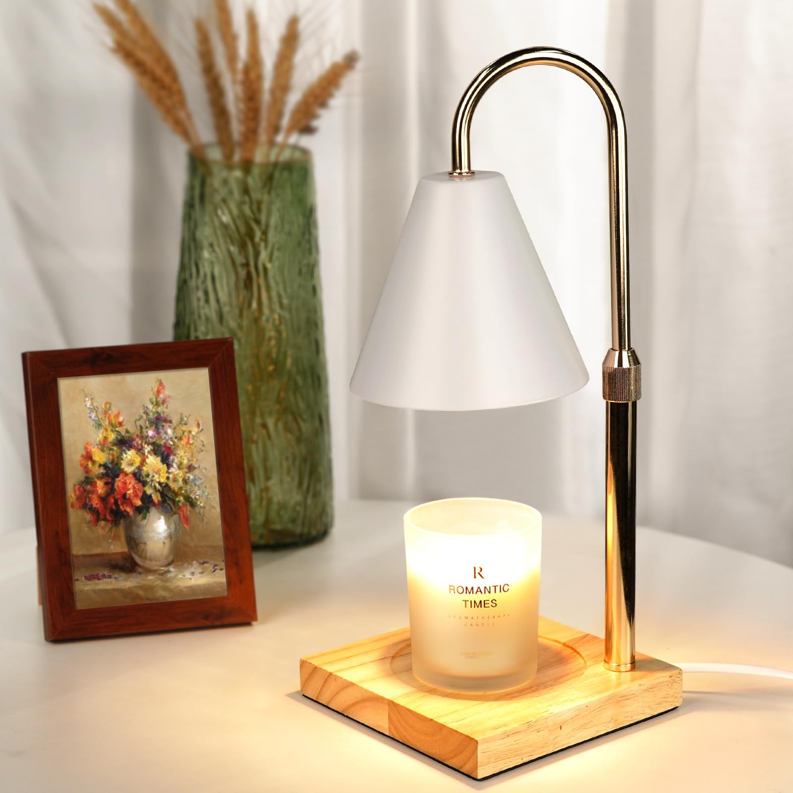 Candle Warmer Lamp with Timer Dimmer, Electric Candle Lamp Warmer for Bedroom Decor, Birthday Gifts for Women Mom, Adjustable Me