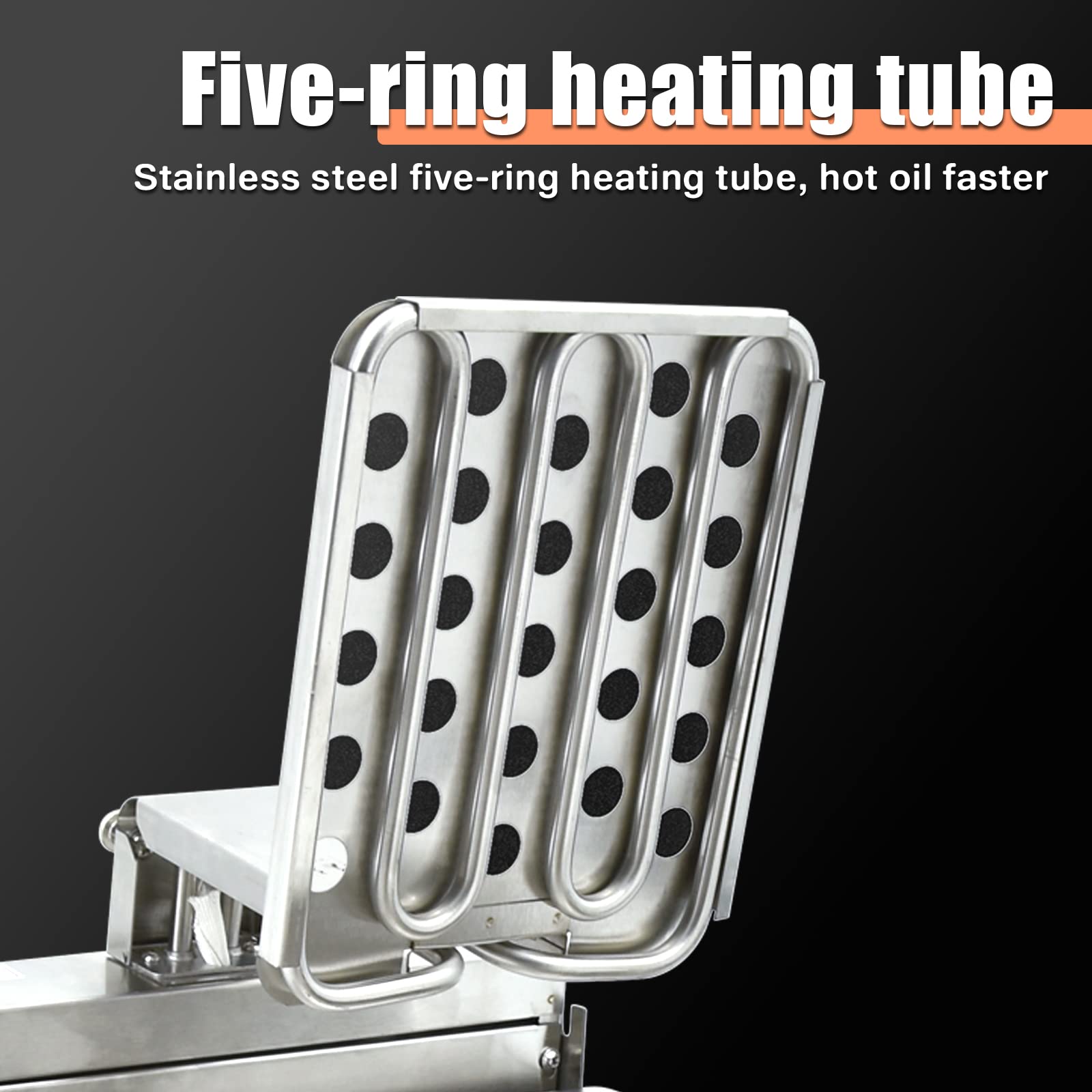 Dulong Commercial Electric Deep Fryer Countertop Stainless Steel Deep Fryer W/ Temperature Control Single Large Tank French Frie
