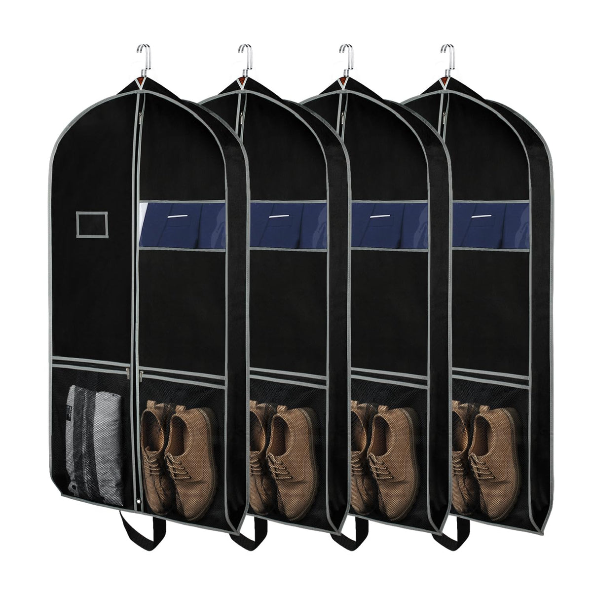 Zilink Garment Bags Suit Bag For Travel And Storage 43 Inches Suit Cover Protector For Closet With 2 Large Pockets And 2 Carry H