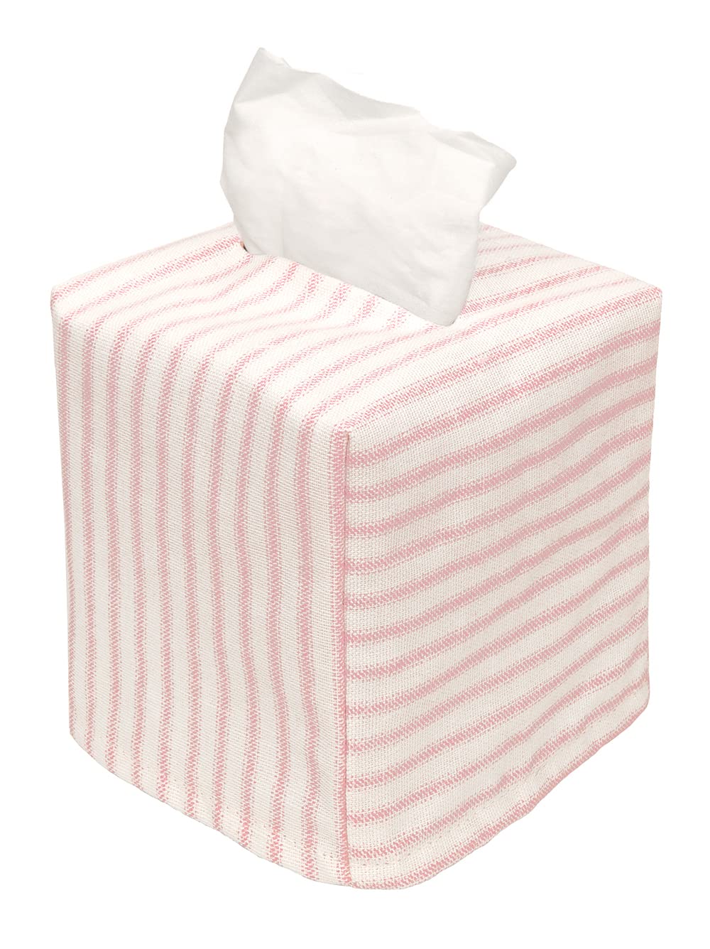 Tissue Box Cover Tissue Holder Tissue Dispenser Square Cube, Soft Fabric Cover Slips Over Cardboard Facial Tissue Boxes - Pink R