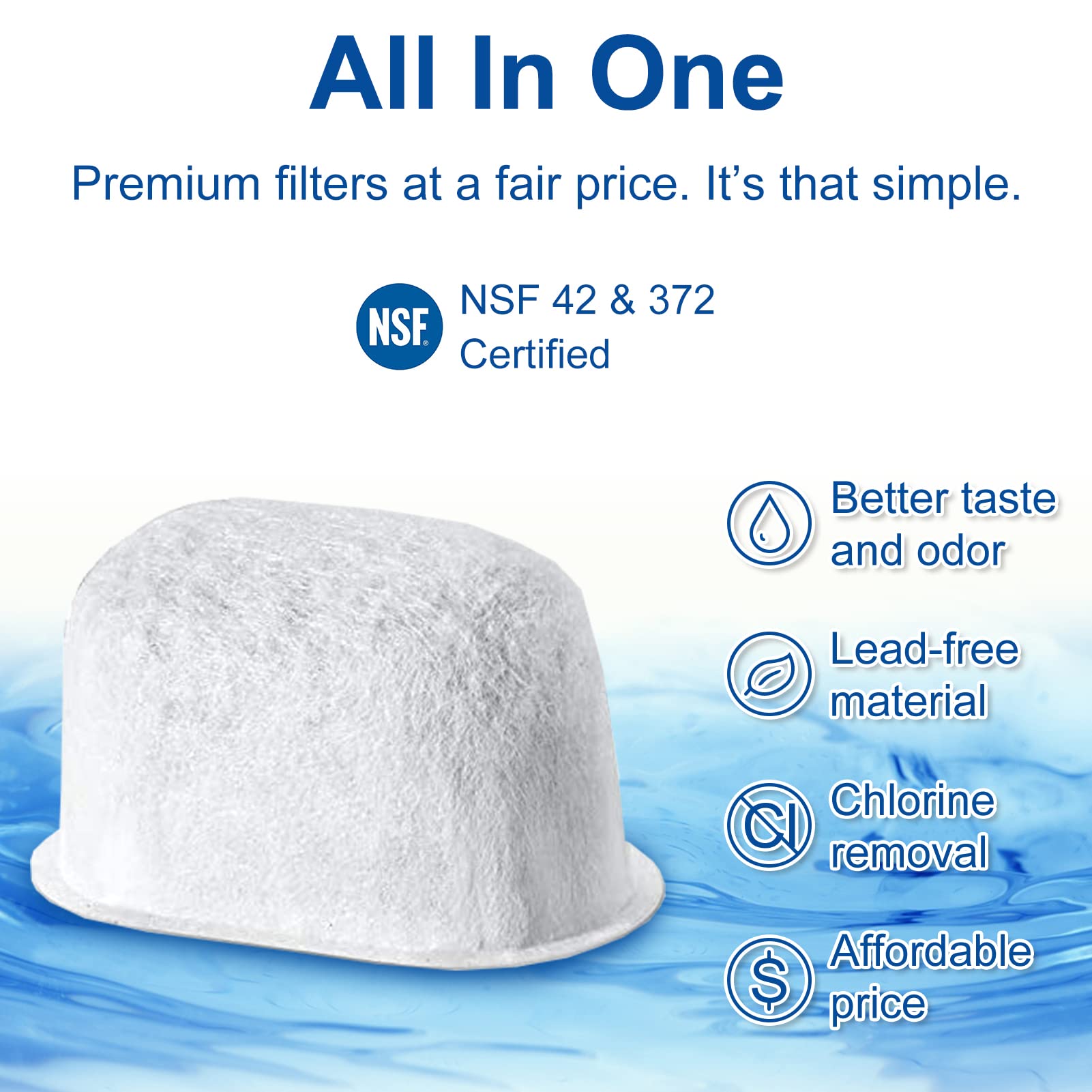 12 Pack Of Replacement Water Filter For Breville Bwf100 Bes870 Bes810 Bes990 Bes980 Bes900Xl Bes870Xl Bes860Xl Bes840Xl Bkc600Xl