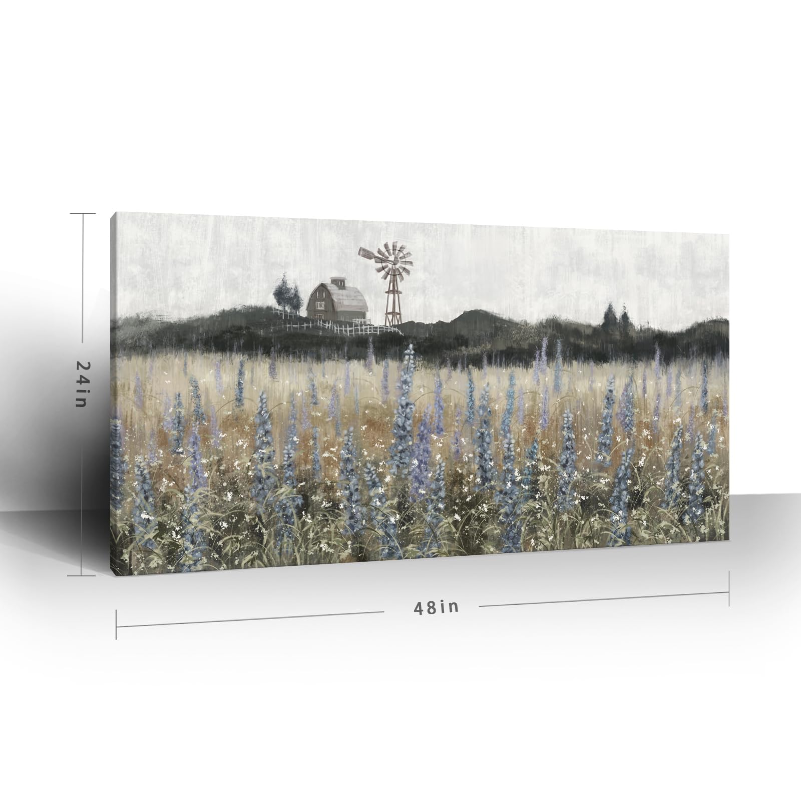 Large Wall Art For Living Room Vintage Farmhouse Decor Nature Wildflower Field Landscape Wilderness Meadow Painting Classical Sc