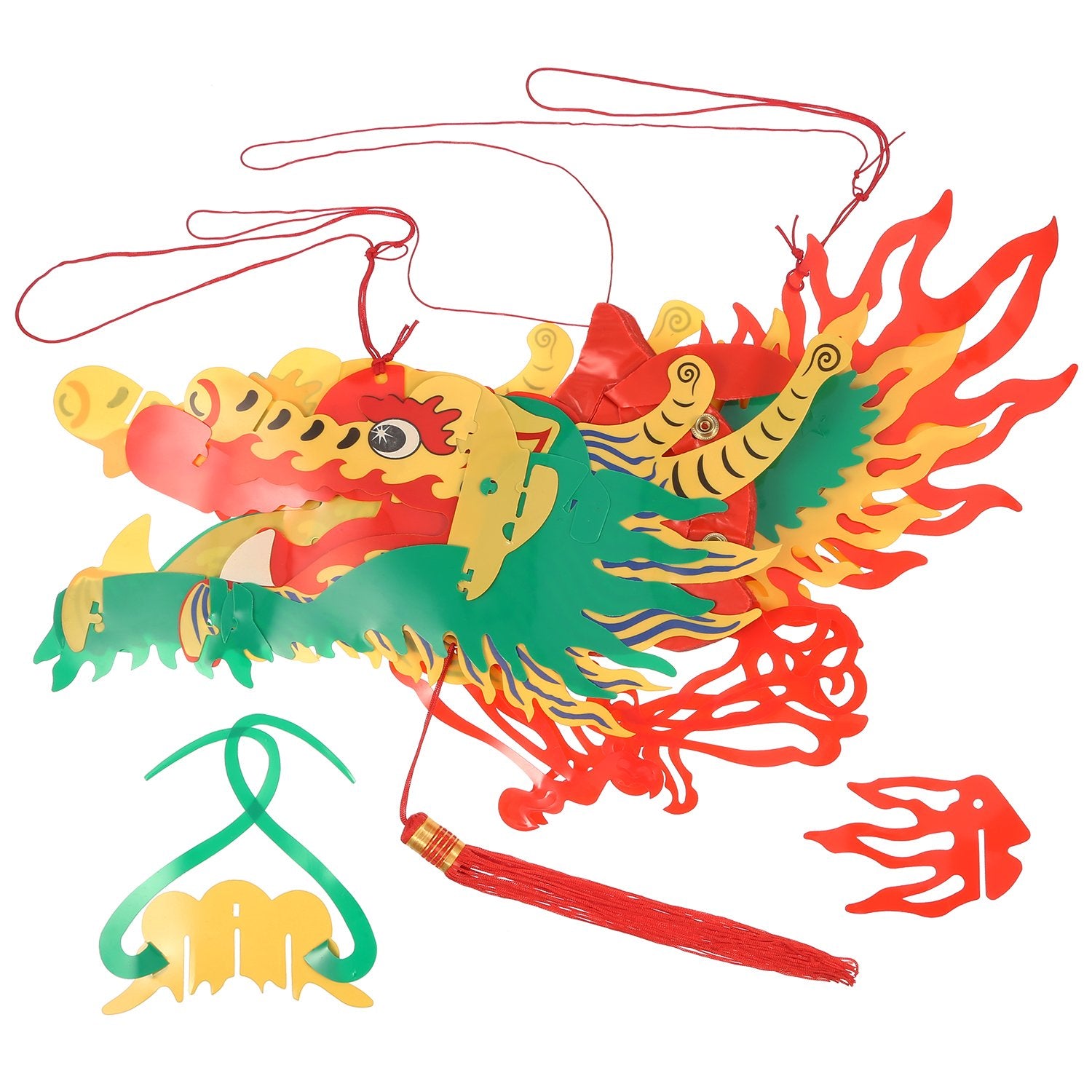 Bememo 3D Chinese New Year Dragon Garland Hanging Decoration (5.9 Feet)