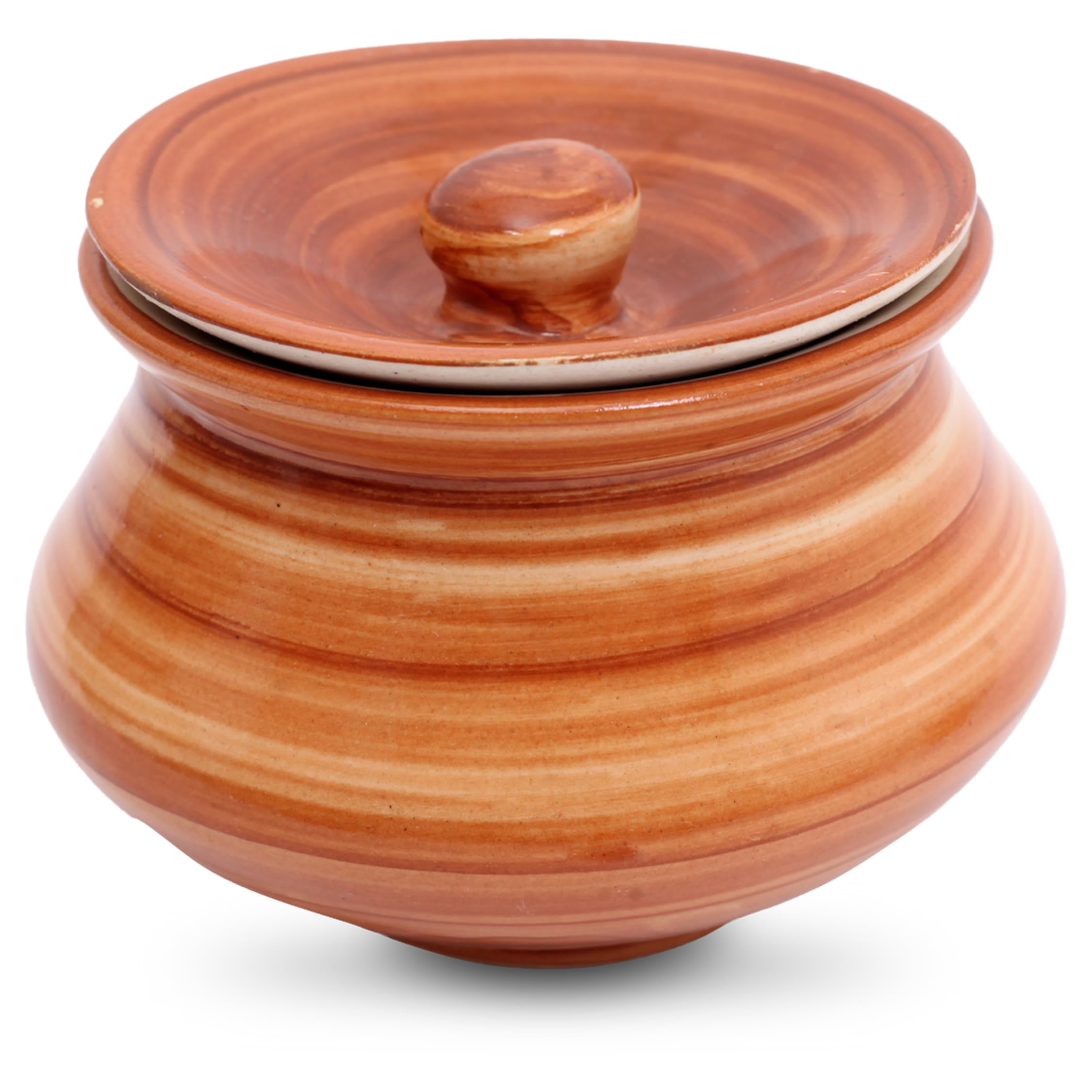 Kalakriti Serveware Brown Pot 500 Ml Handi With Lid, Biryani Bowl Serveware Curd Setter, Sauce Pot, Serve For Dal, Curry, And Di