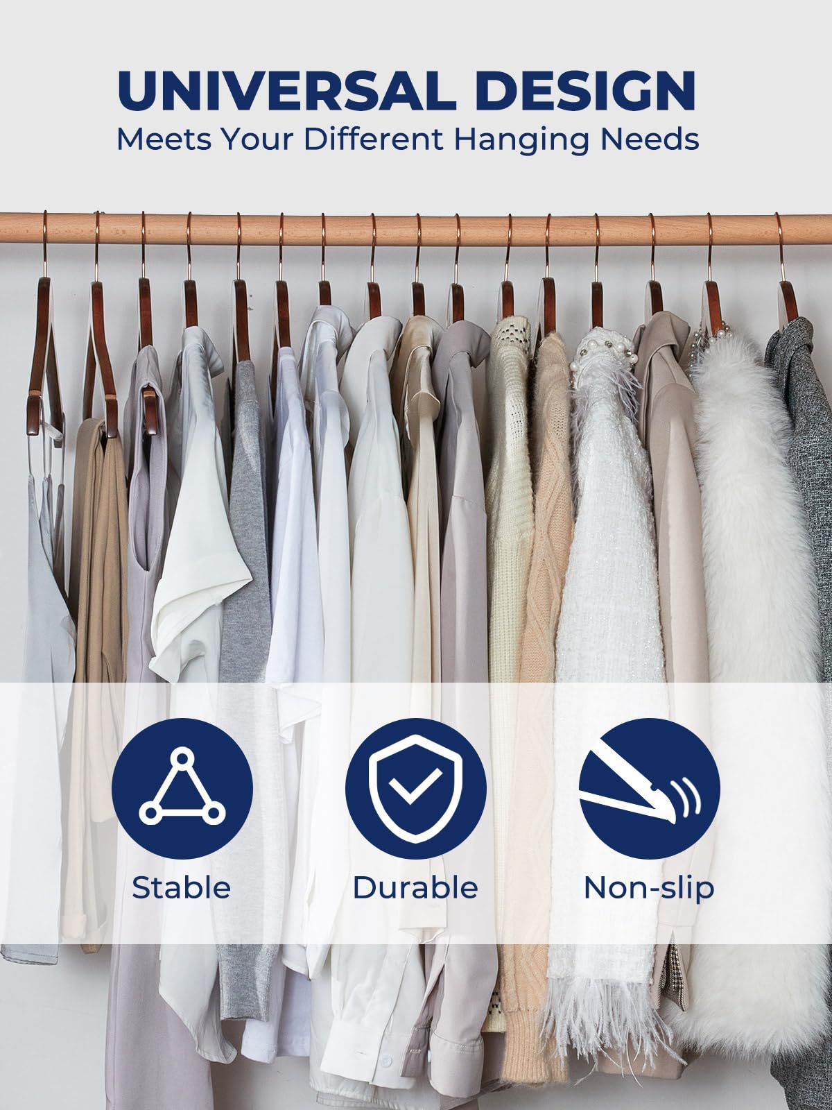 Smartor Wooden Hangers 10 Pack, Sturdy Coat Hangers For Closet, Quality Non Slip Hangers, Premium Heavy Duty Hangers, Durable Co