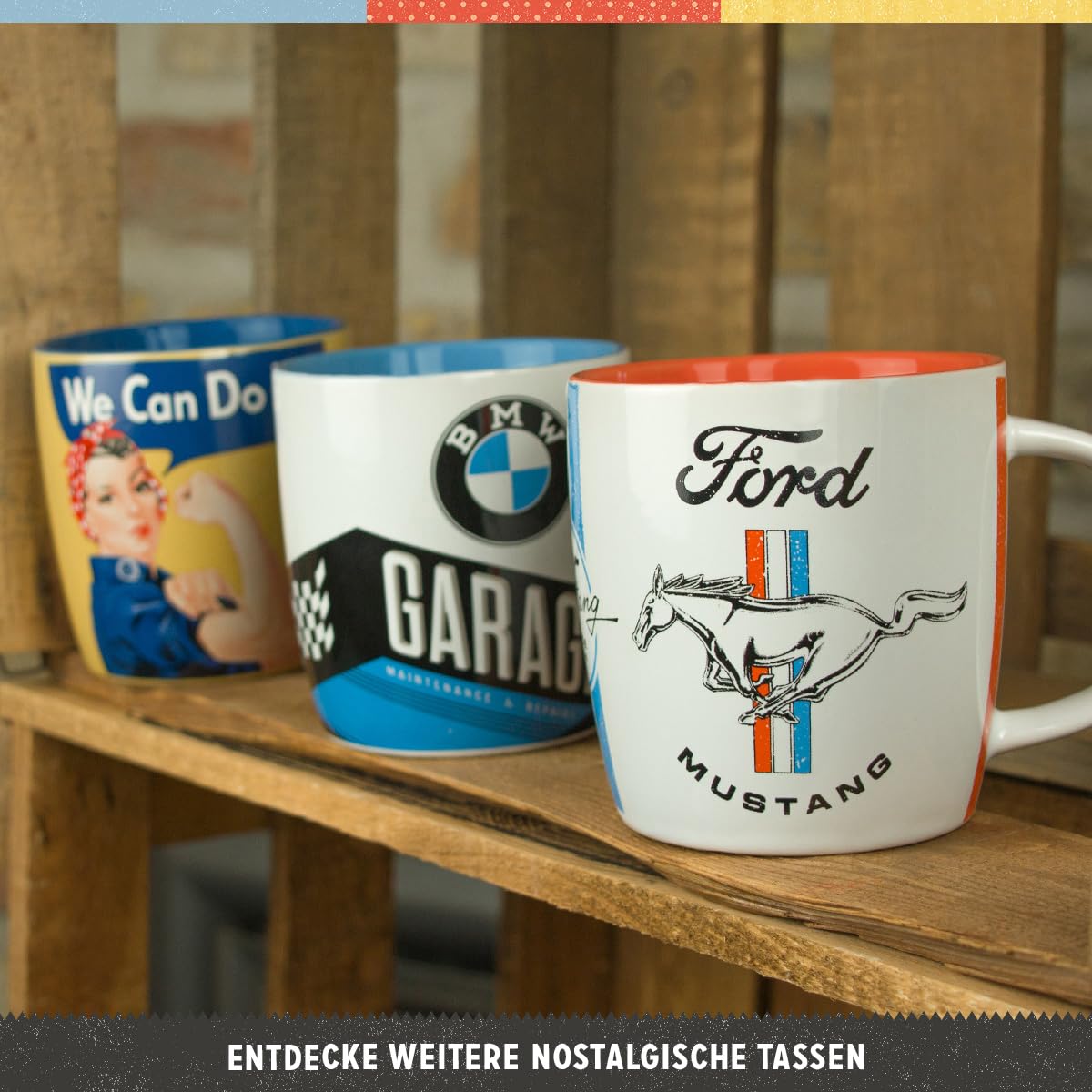 Nostalgic-Art Retro Coffee Mug  BMW - Garage - Gift idea for car accessories fans  Large Ceramic Cup  Vintage Design  11.2 oz