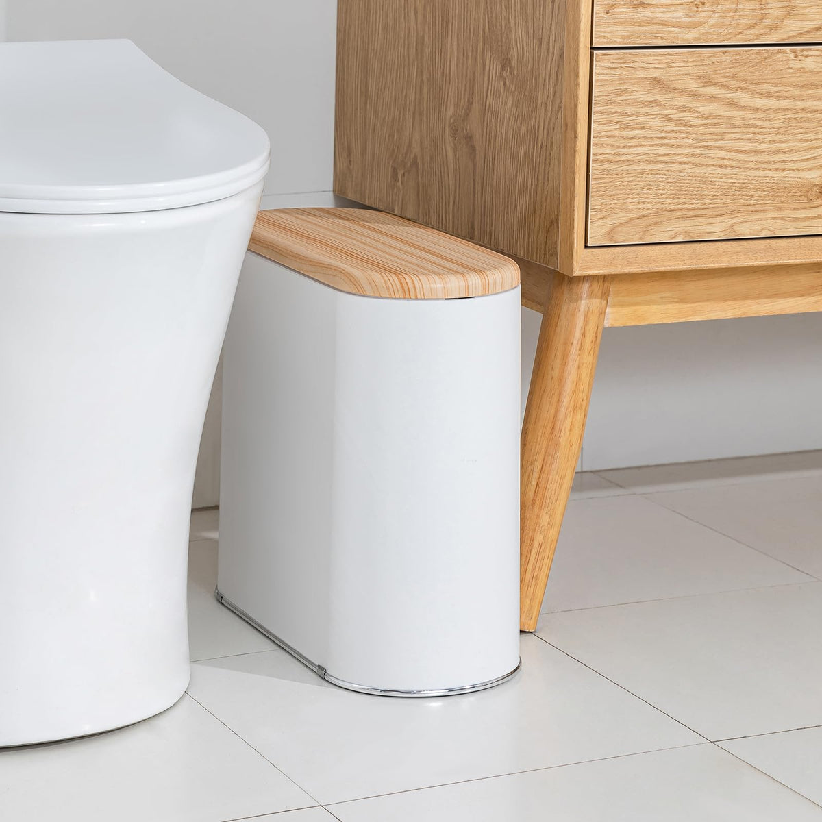 Todaygo Small Bathroom Trash Can With Lid, 10 Liter/2.6 Gallon Dog Proof Trash Can, Modern Office Trash Can With Press Top, Bath