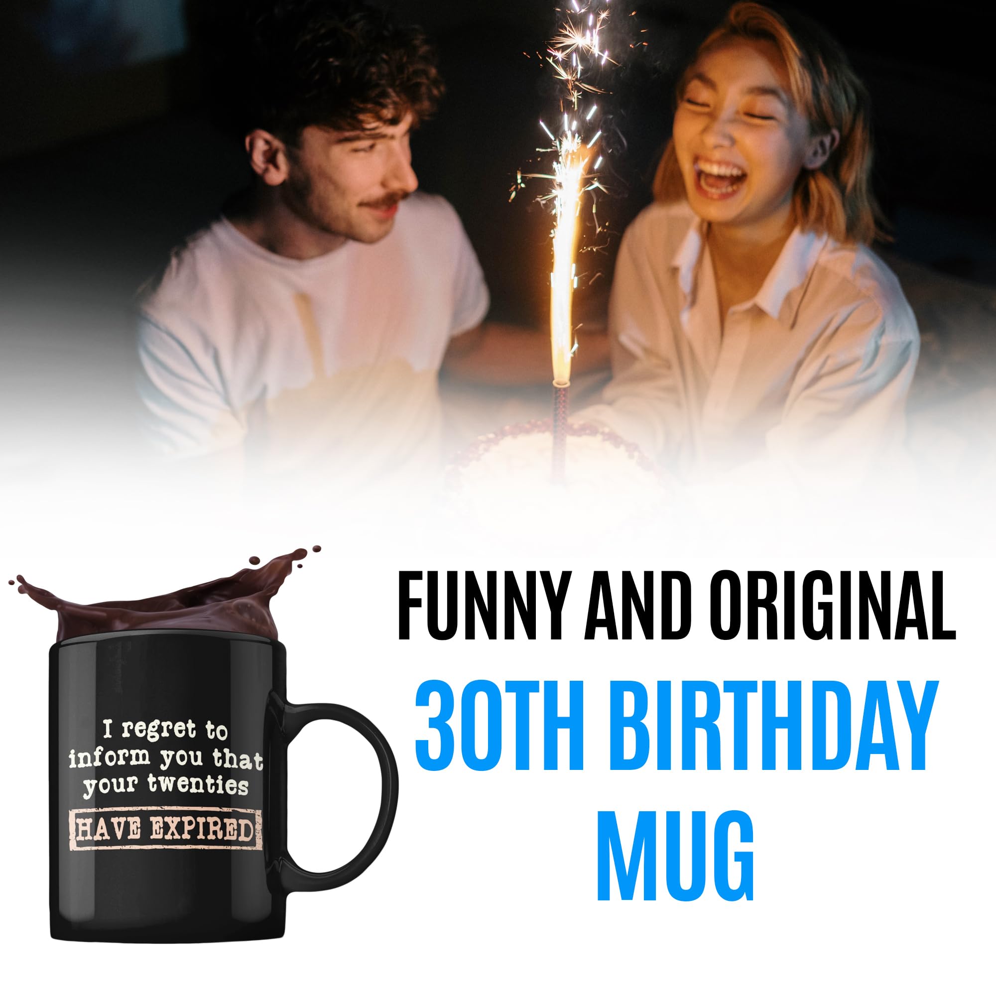 30th Birthday mug for men or women  Funny gift for someone who is turning 30 years old  Original and unique gift idea for him or her  I Regret Twenties