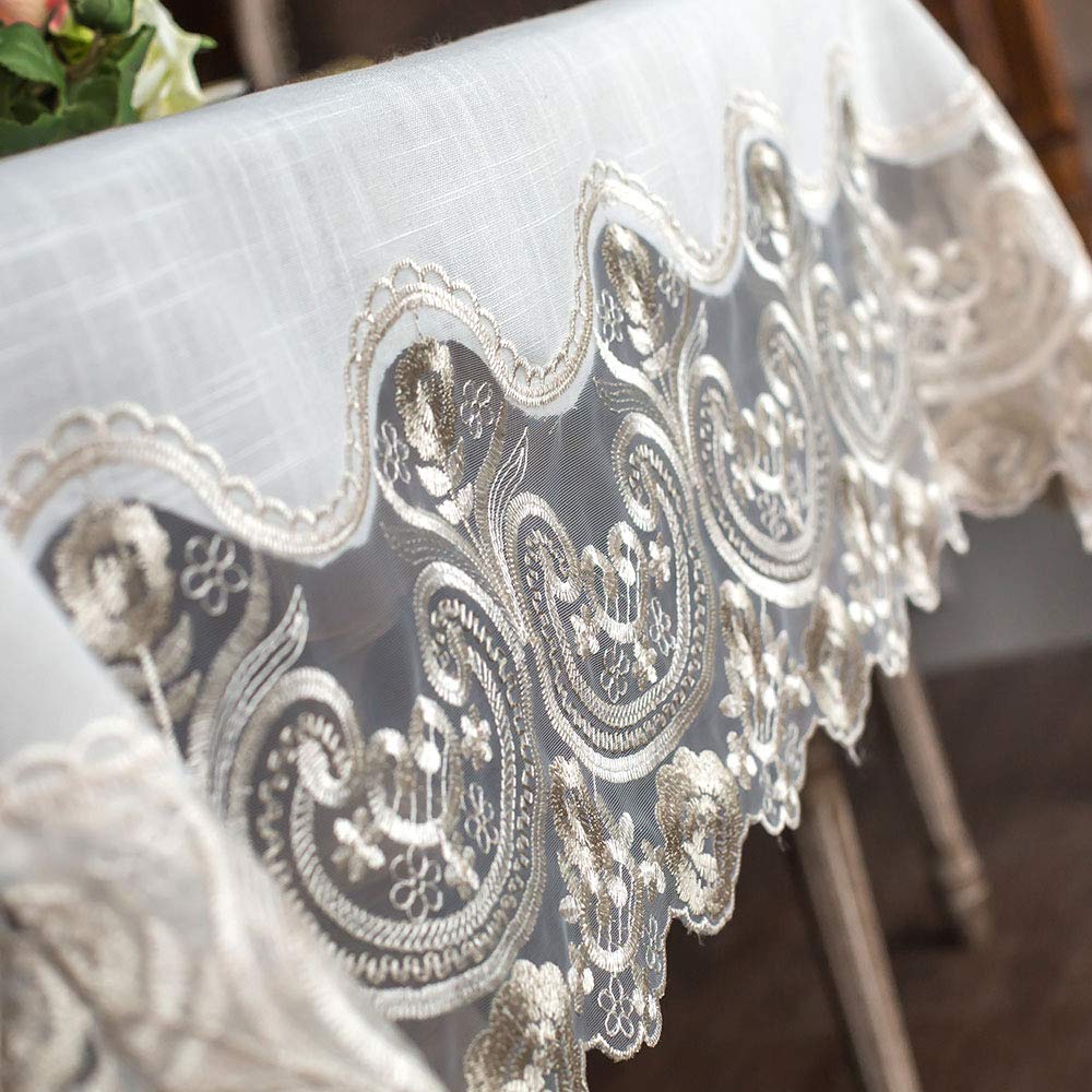 Artable Lace Rectangle Tablecloth Spring Exquisite Macrame Border Clear Farmhouse Embroidered Kitchen Holidays Fabric Outdoor Ta
