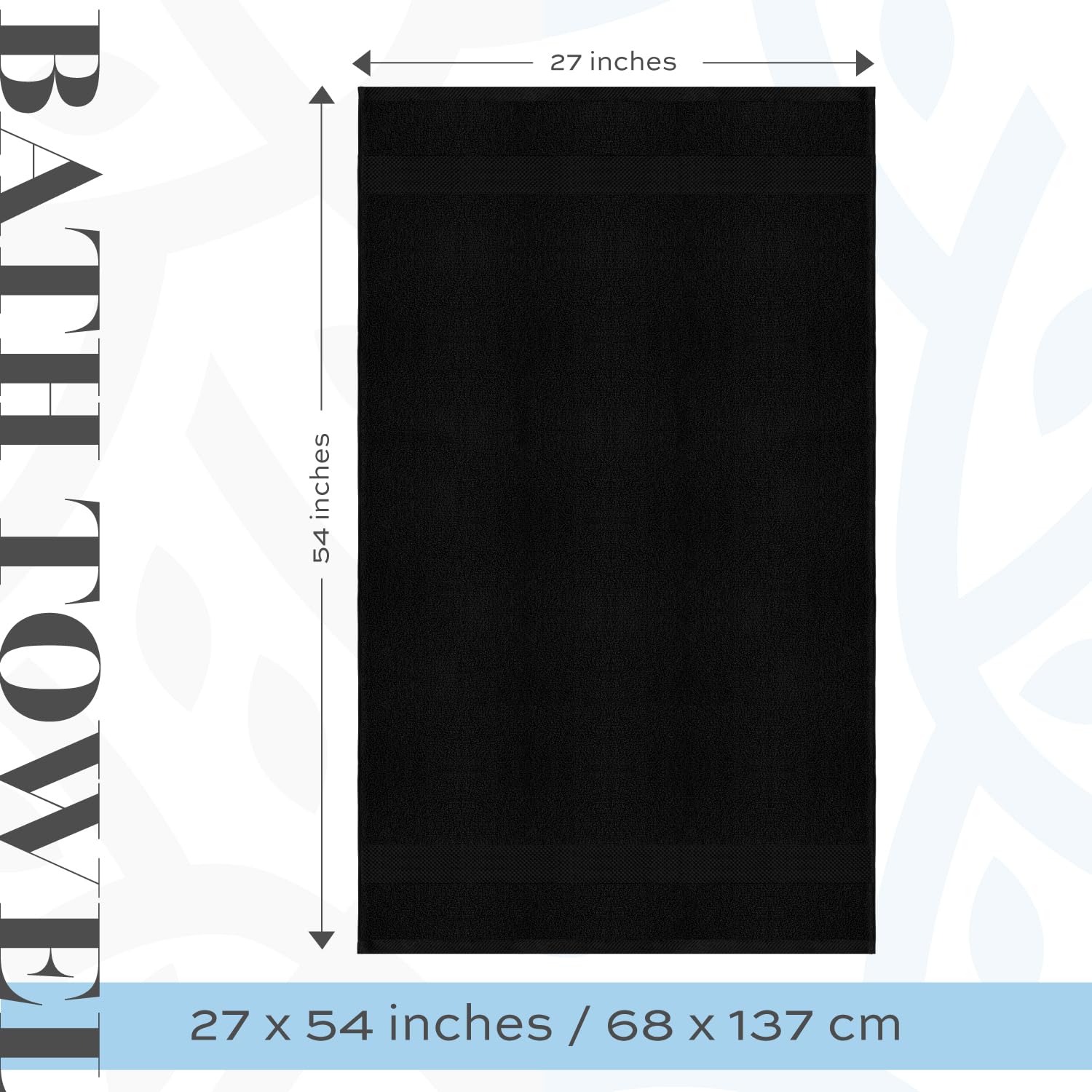 White Classic Luxury Black Bath Towels Extra Large | 100% Soft Cotton 700 GSM Thick 2Ply Absorbent Quick Dry Hotel Bathroom Towel for Home  Gym  Pool | 27x54 Inch | Black | Set of 4