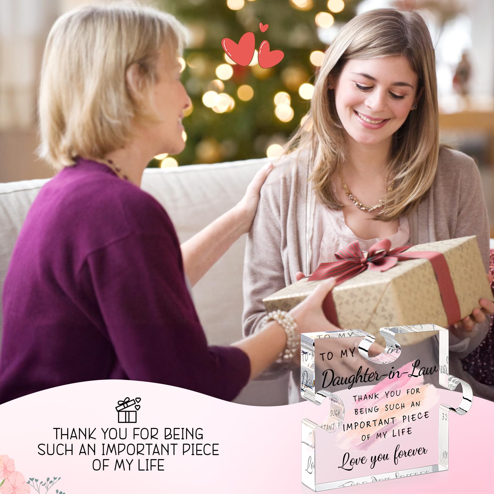 Daughter in Law Gifts from Mother in Law - Unique Daughter in Law Gift Ideas Best Daughter in Law Puzzle Piece Gift for Birthday