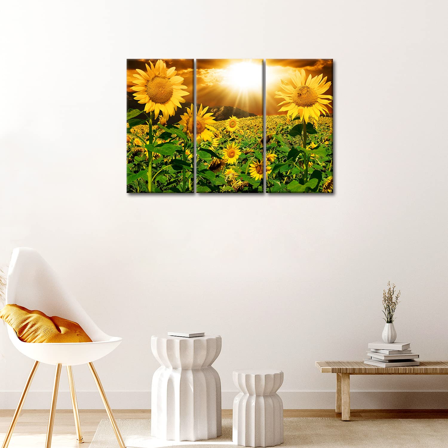 Sunflower Wall Art Canvas Print For Home Decor 3 Pieces Panel Paintings Modern Artwork For Living Room Decoration Flower Picture