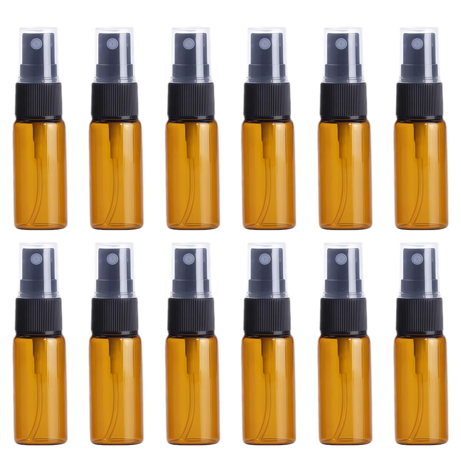 UPSTORE 12Pcs 20ml/0.7oz Glass Spray Bottles Empty Refillable Fine Mist Spray Bottle Dispenser with Cap Essential Oil Liquid Con