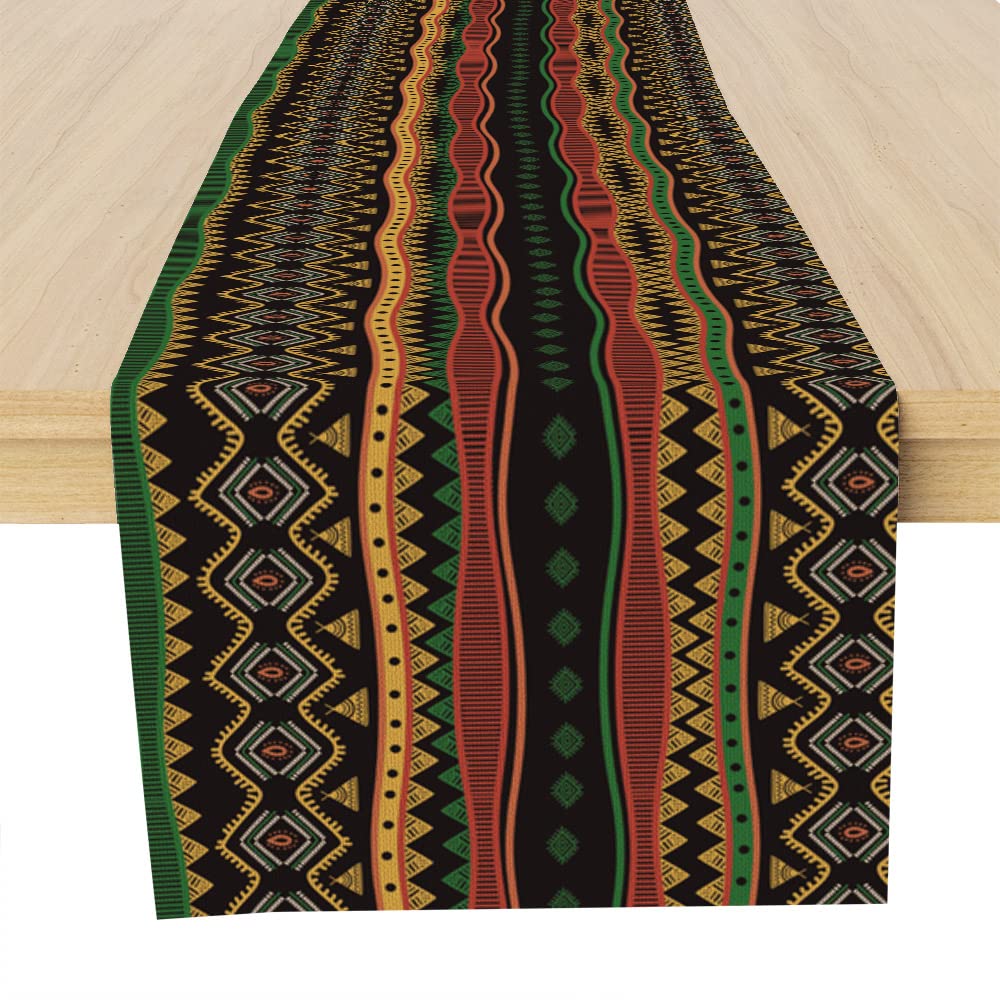 Traditional African Tribal Table Runner, African Table Runner Decor for Dinning Room Kitchen Home Vintage Pattern Table Runner D