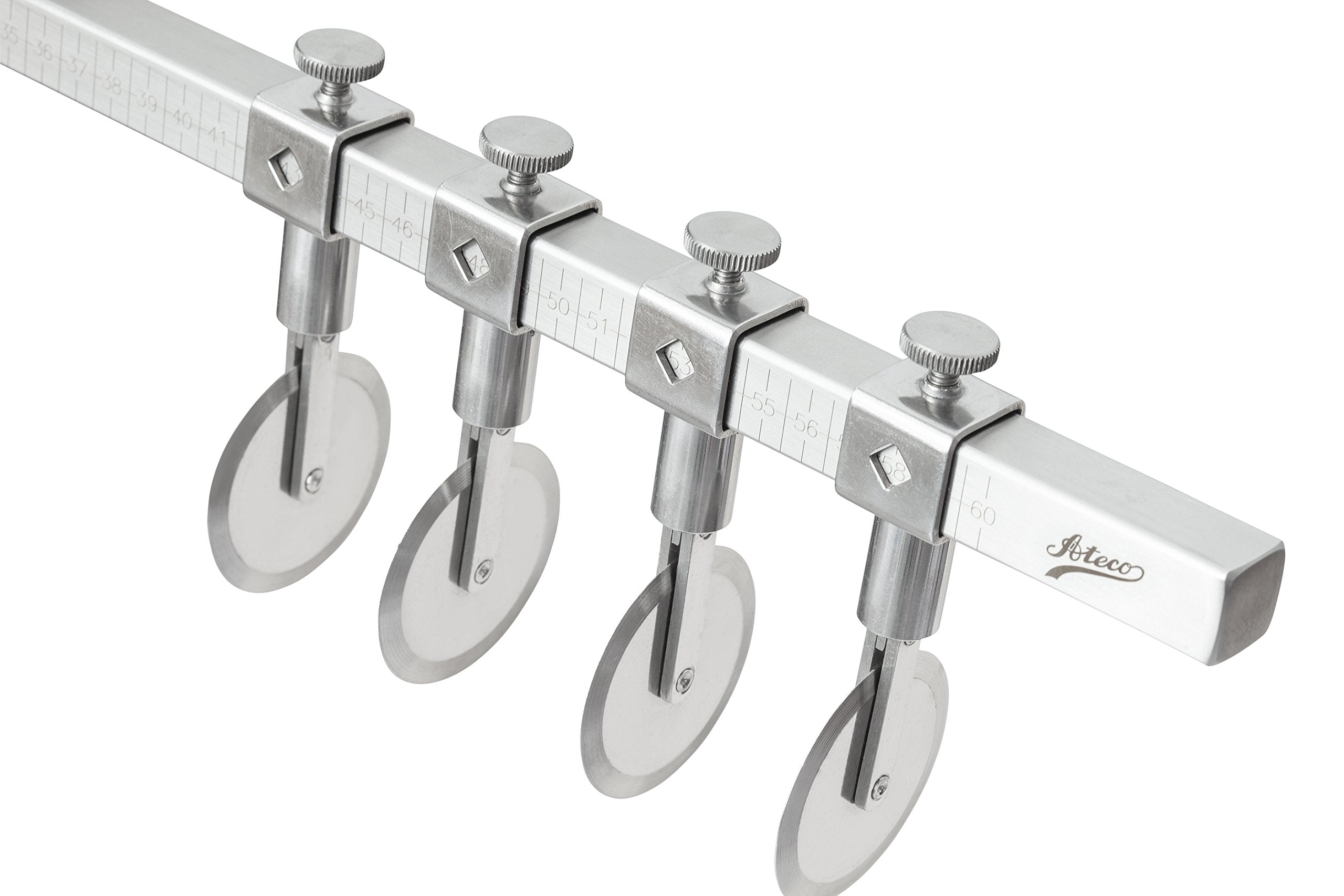 Ateco Multi Wheel Adjustable Dough Cutter with Lock - 2.2 in. Diameter  Fluted Edge