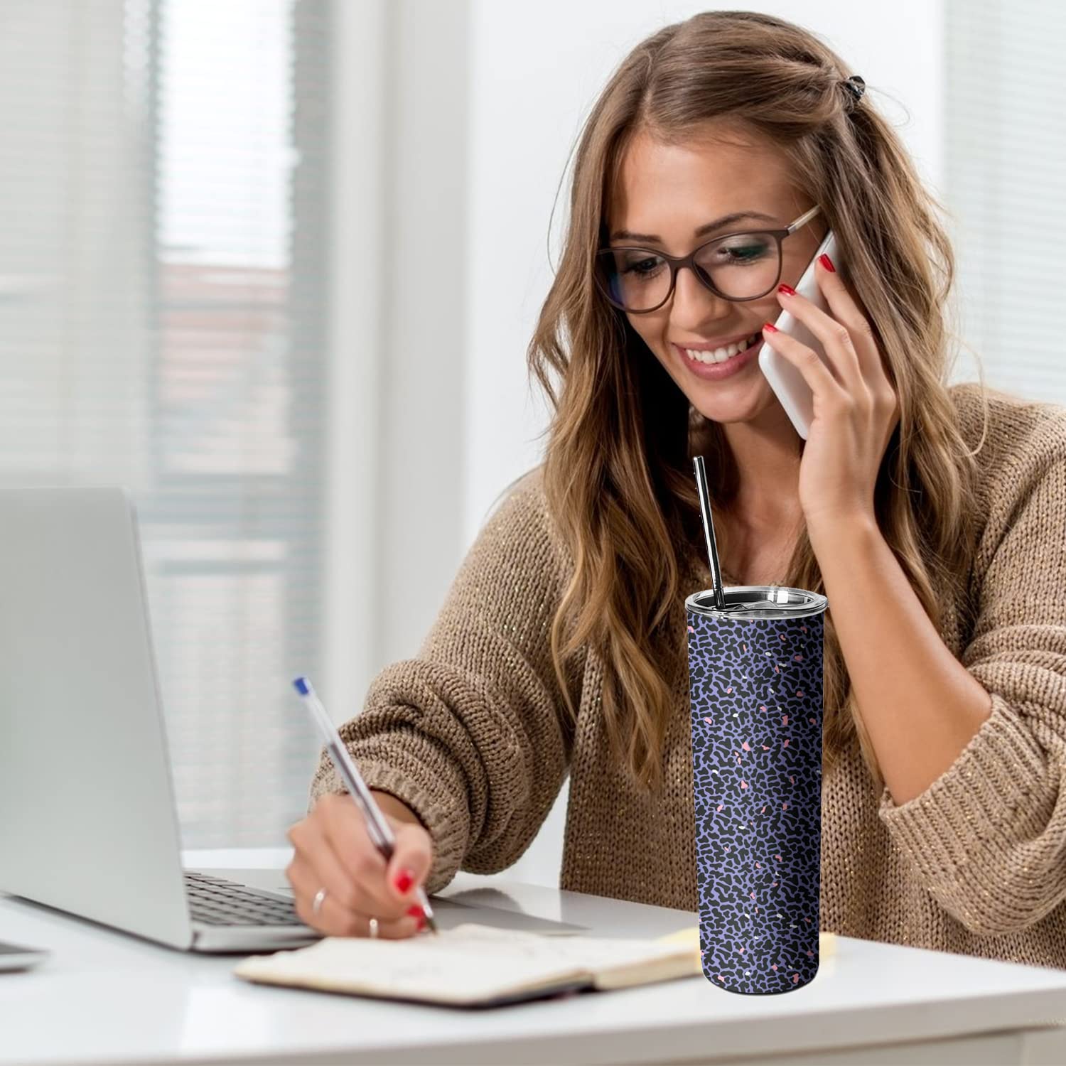 Leopard Tumbler, Tumbler With Lid And Straw-Leopard, Cheetah Print-Stainless Steel Insulated-Skinny Tumbler For Women Mom Girls