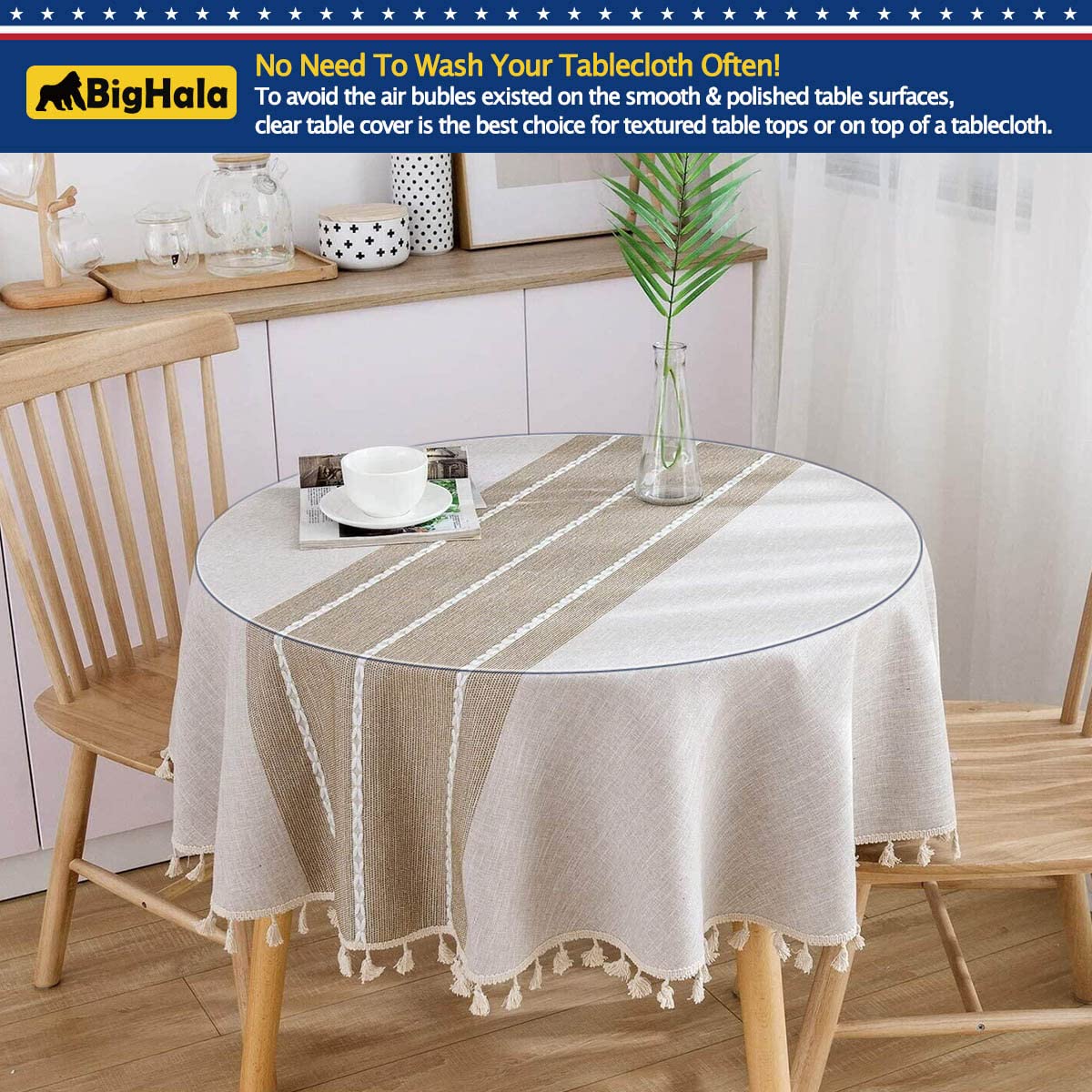 29 Dia Round Dining Coffee Table Protector Thick Clear Plastic Tablecloth Cover Pvc Vinyl Cloths Wood Marble Glass Tabletop Topp