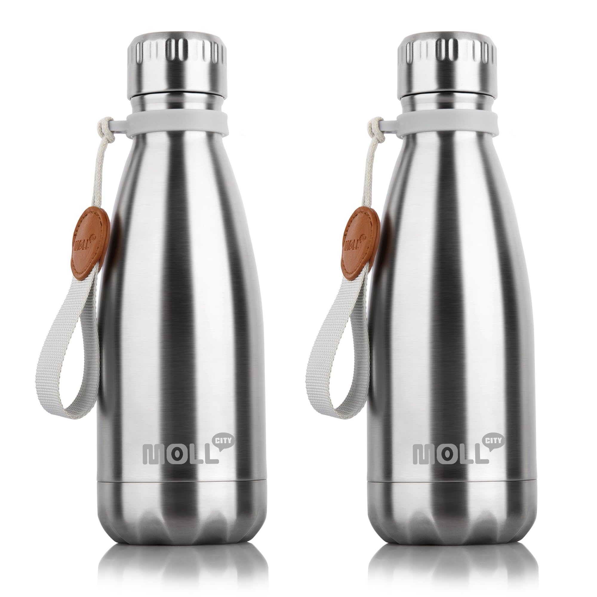 Mollcity Kids Water Bottle, 12 oz Stainless Steel Vacuum Insulated Small Water Bottle for Kids,Cola Shape Sports Water Bottle Le
