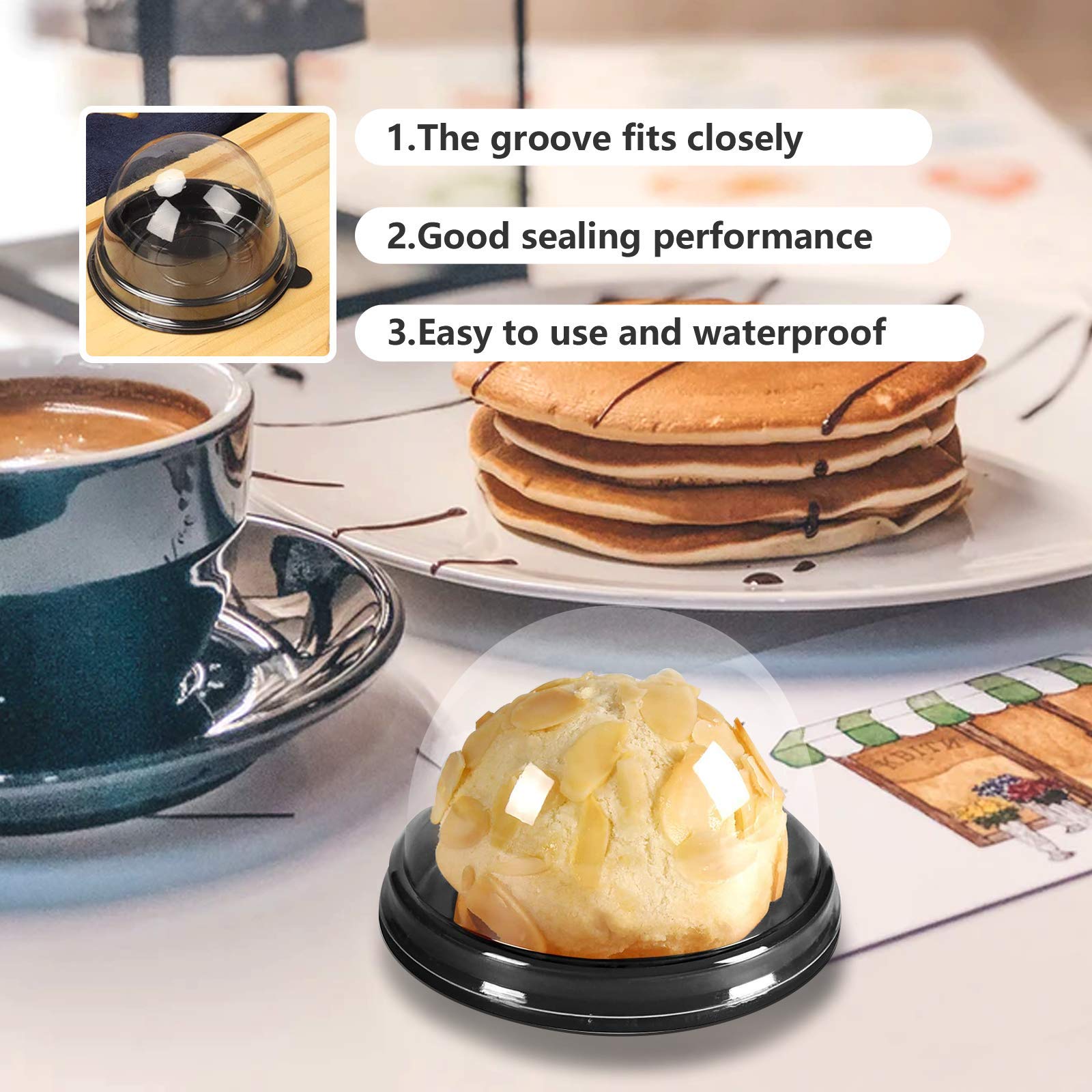 Clear Plastic Mini Cupcake Container, Mini Cupcake Boxes Mooncake Boxes Muffin Pod Clear Deep Dome,Plastic Disposable Stackable