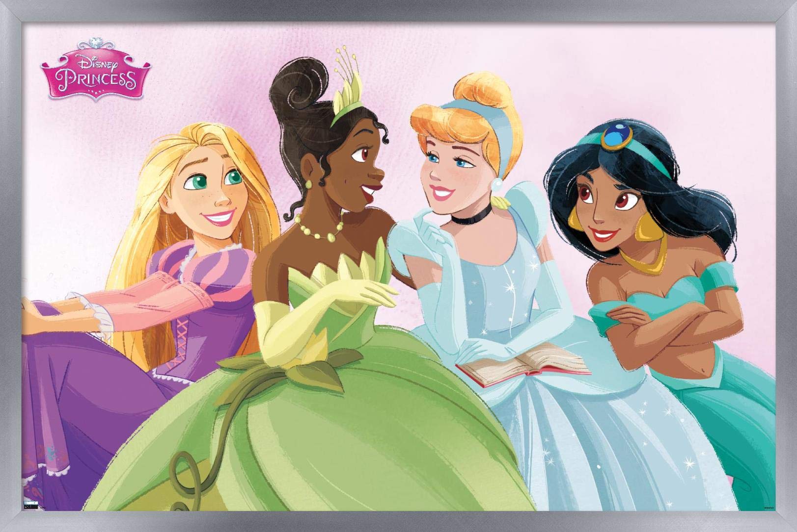 Trends International Disney Ultimate Princess Celebration-Group Wall Poster, 22.375'' X 34'', Silver Framed Version