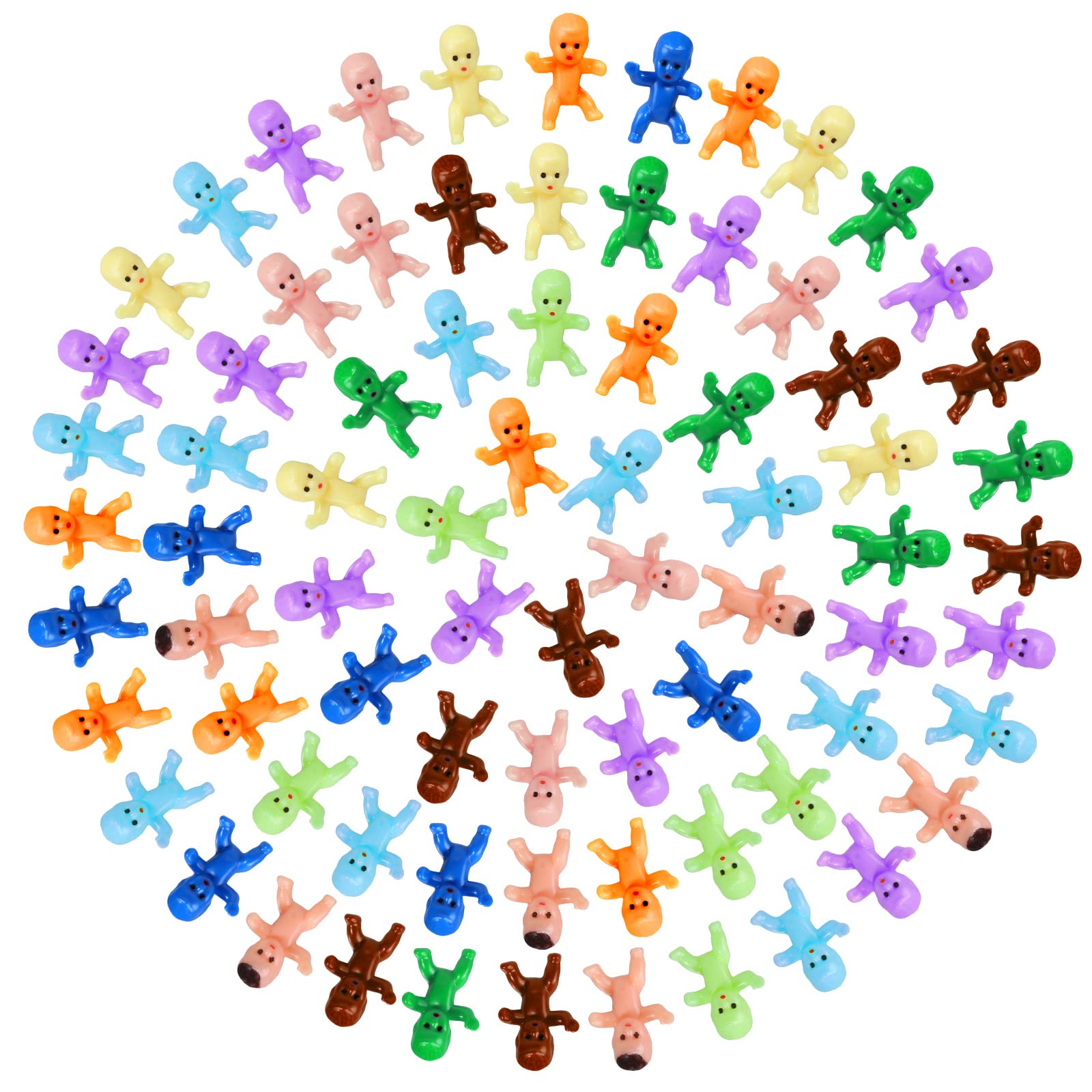 Selizo Mini Tiny Plastic Baby Figurines Small King Cake Babies Bulk For Ice Cube My Water Broke Baby Shower Games (10 Colors), 2