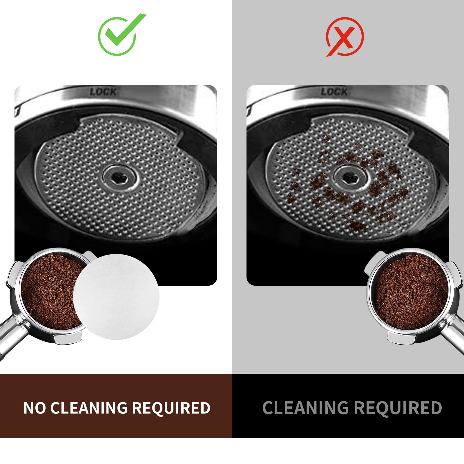 Brikinte 500 Pcs Coffee Paper Filter, 54mm Unbleached Espresso Filters for Breville & Mr. Coffee, White, Model ES8847