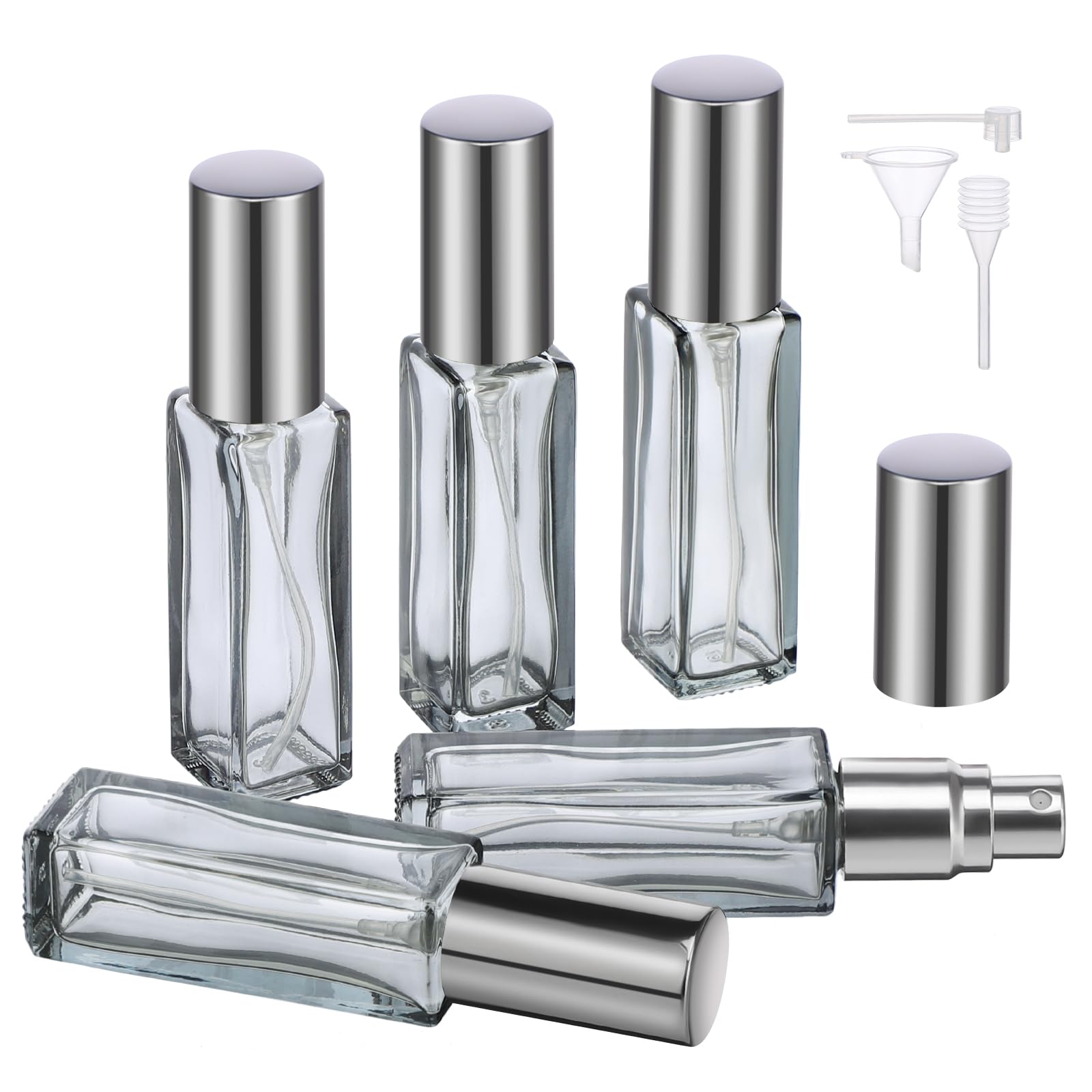 Segbeauty Travel Perfume Bottle Refillable, Empty Mini Portable Perfume Atomizer With Funnel, 5 Set Of 10Ml Glass Spray Bottle F