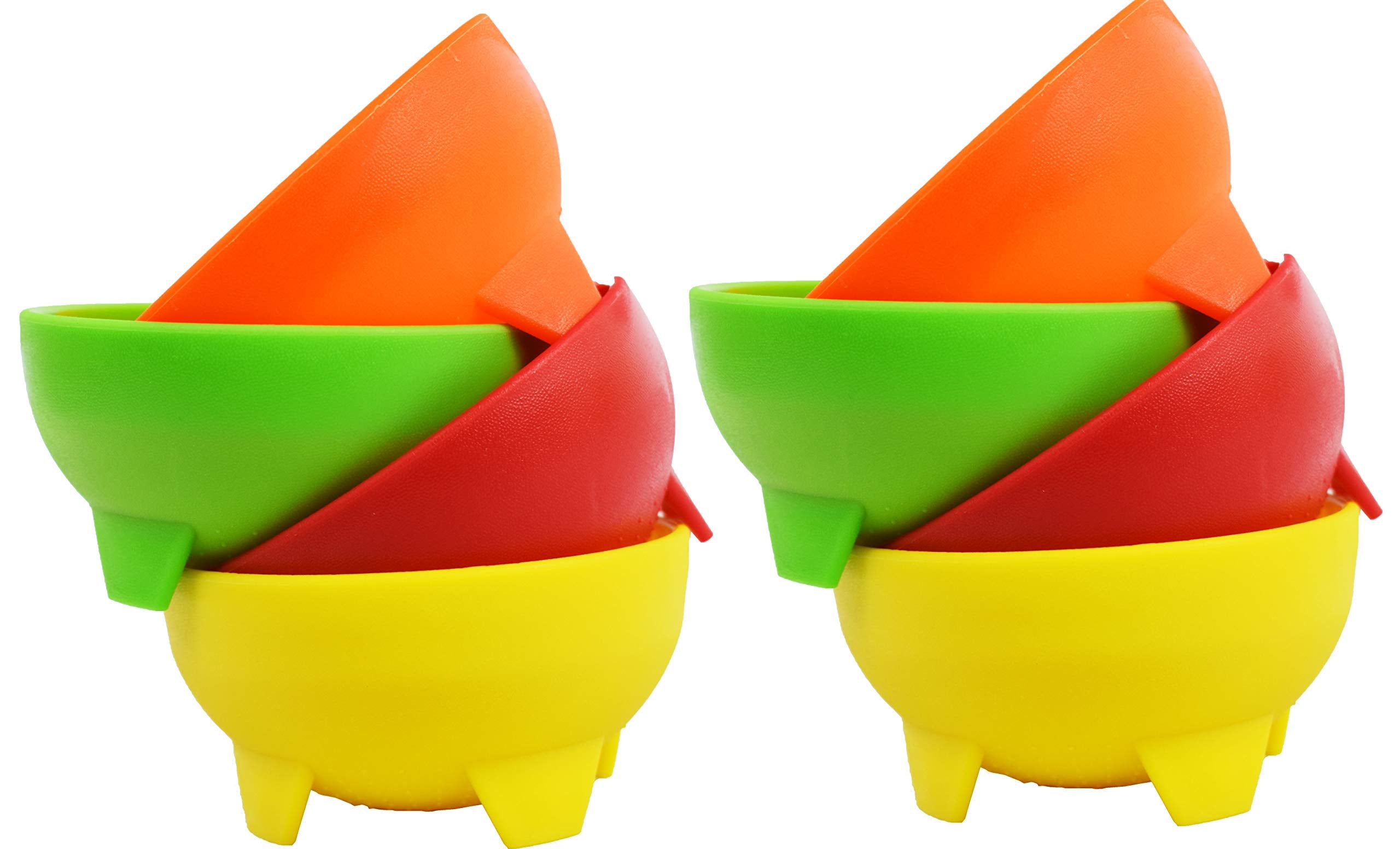 Black Duck Brand Set Of 8 Multi Color 4.5'' Diameter, 12 Oz Salsa Bowls - Serving Bowls - Dipping Bowls