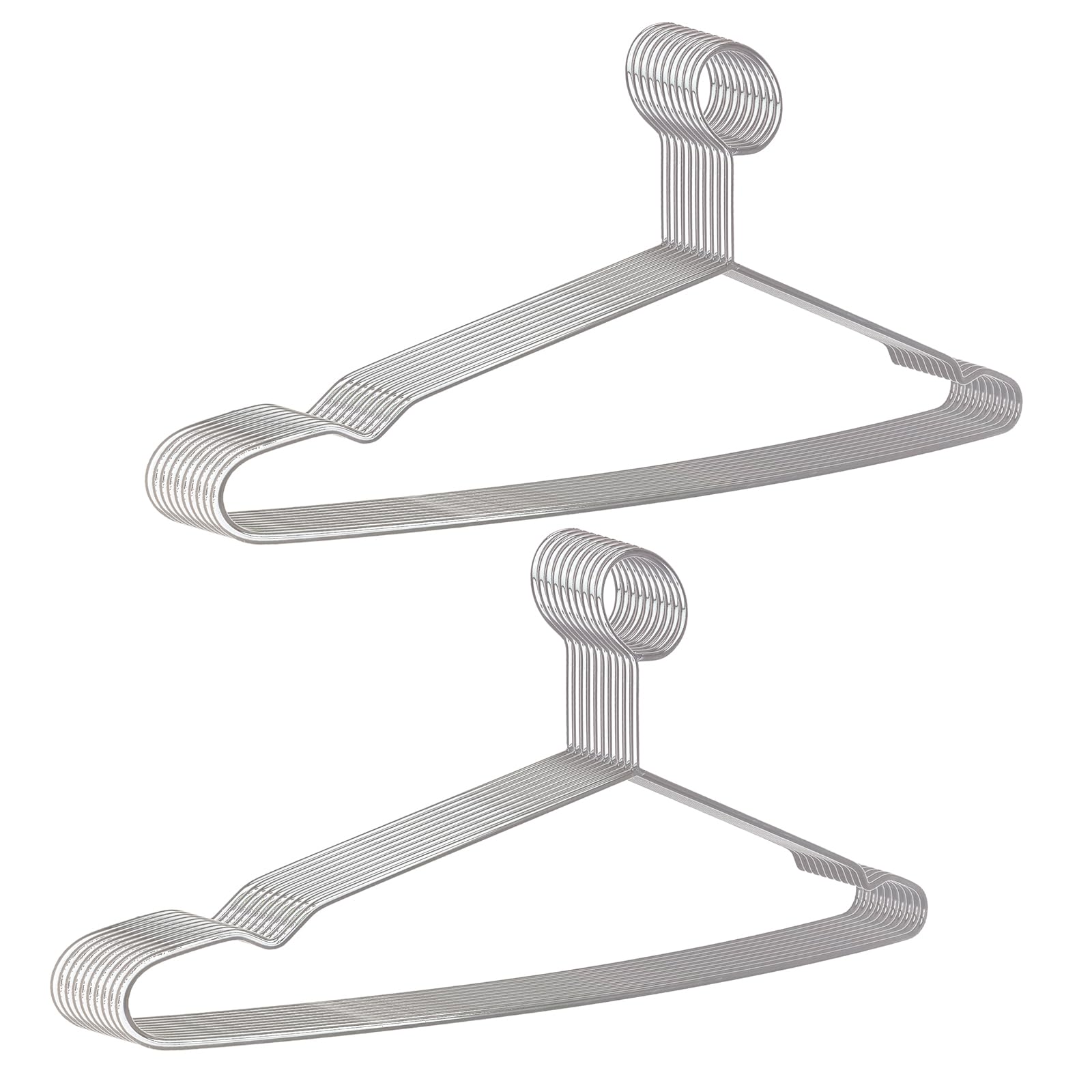 20 Pcs Heavy Duty Metal Hangers Stainless Steel Anti-Theft Security Clothes Hangers Closed Loop Coat Hangers For Hotels And Hosp