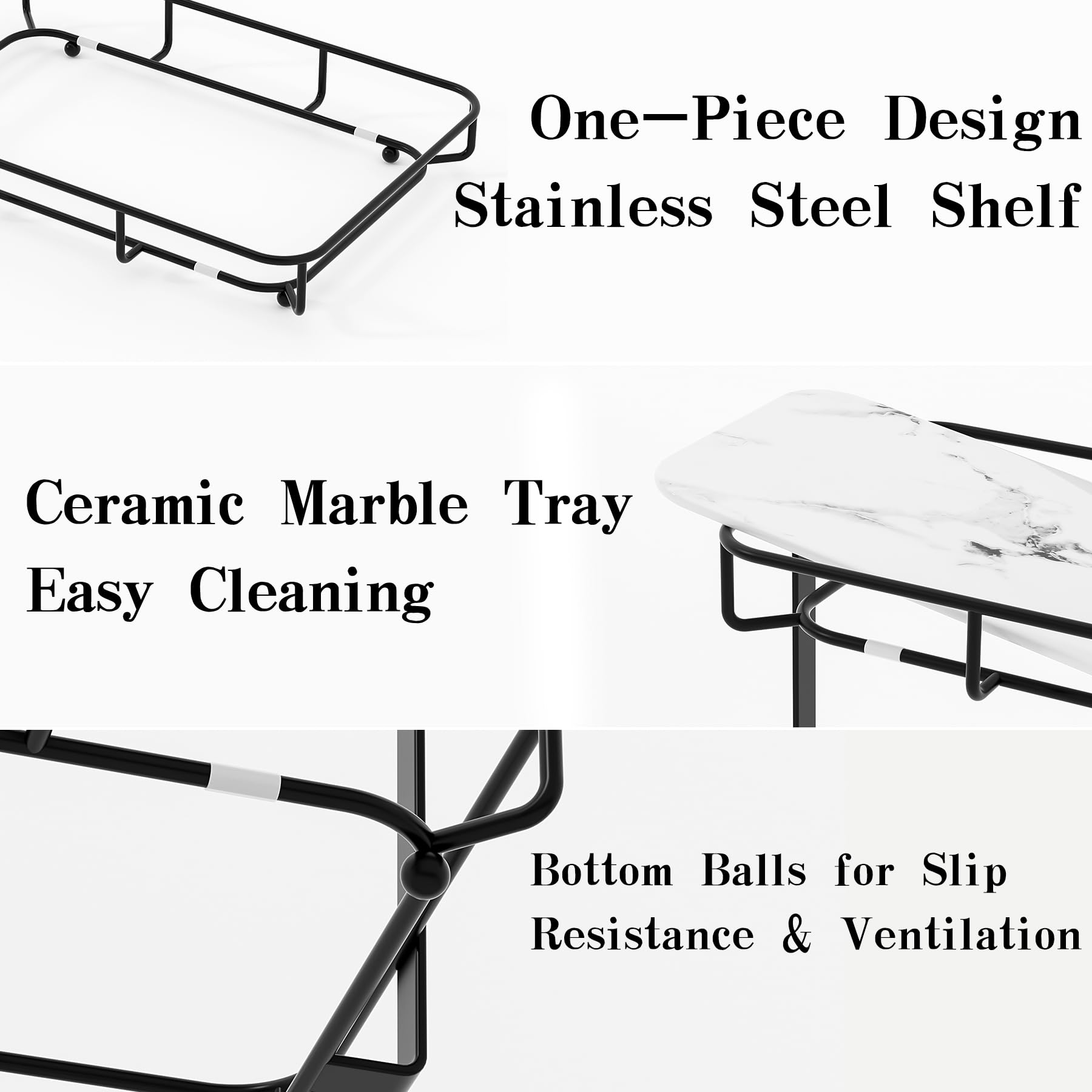Dobbyby Vanity Tray Makeup Organizer Cosmetics Storage Bathroom Skincare Organizer Countertop Display Rack In Dresser Stainless