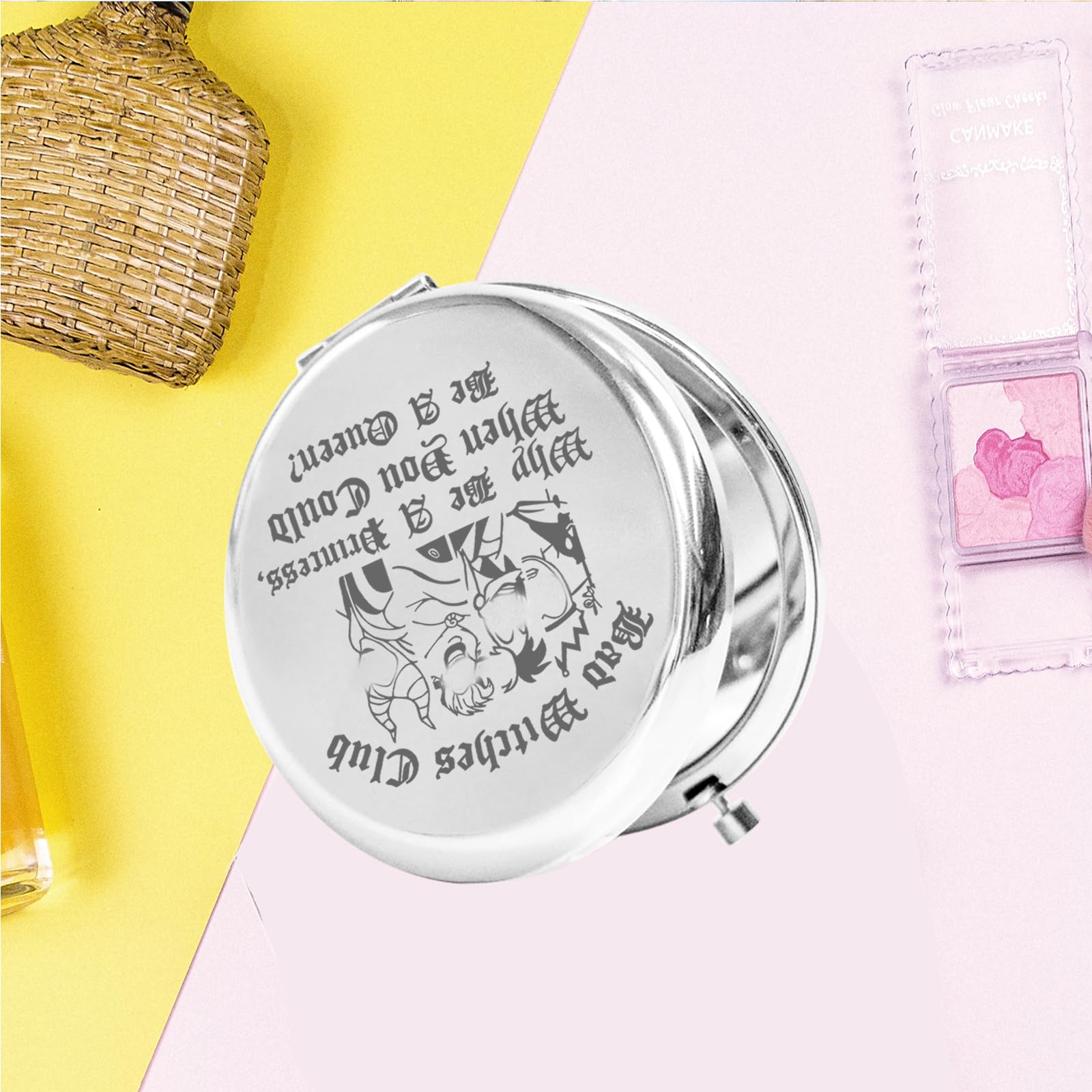 Keychin Villains Club Pocket Mirror Evil Queen Fans Gifts Bad Witches Club When Be A Princess When You Could Be A Queen Compact