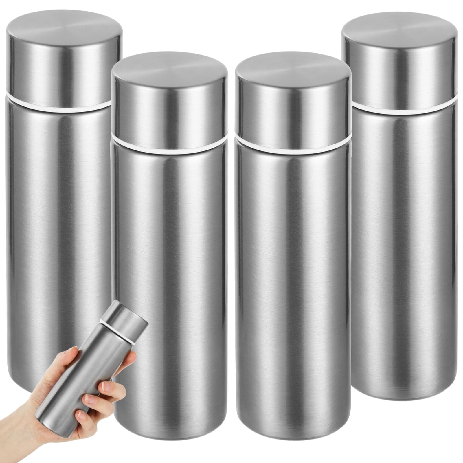 4Pcs Mini Insulated Water Bottles, 5 oz Stainless Steel Small Water Bottle, Tiny Water Bottles Portable Thermos,Fits Purse & Poc