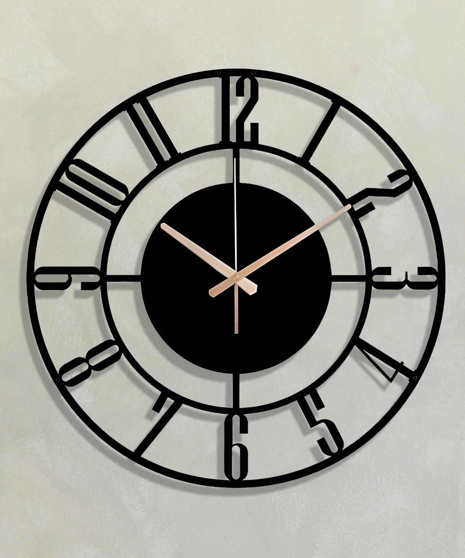 Vissera Metal Wall Clock For Living Room Stylish Latest Modern | Fancy Stylish Large Non-Ticking Silent Sweep Decorative Clock F