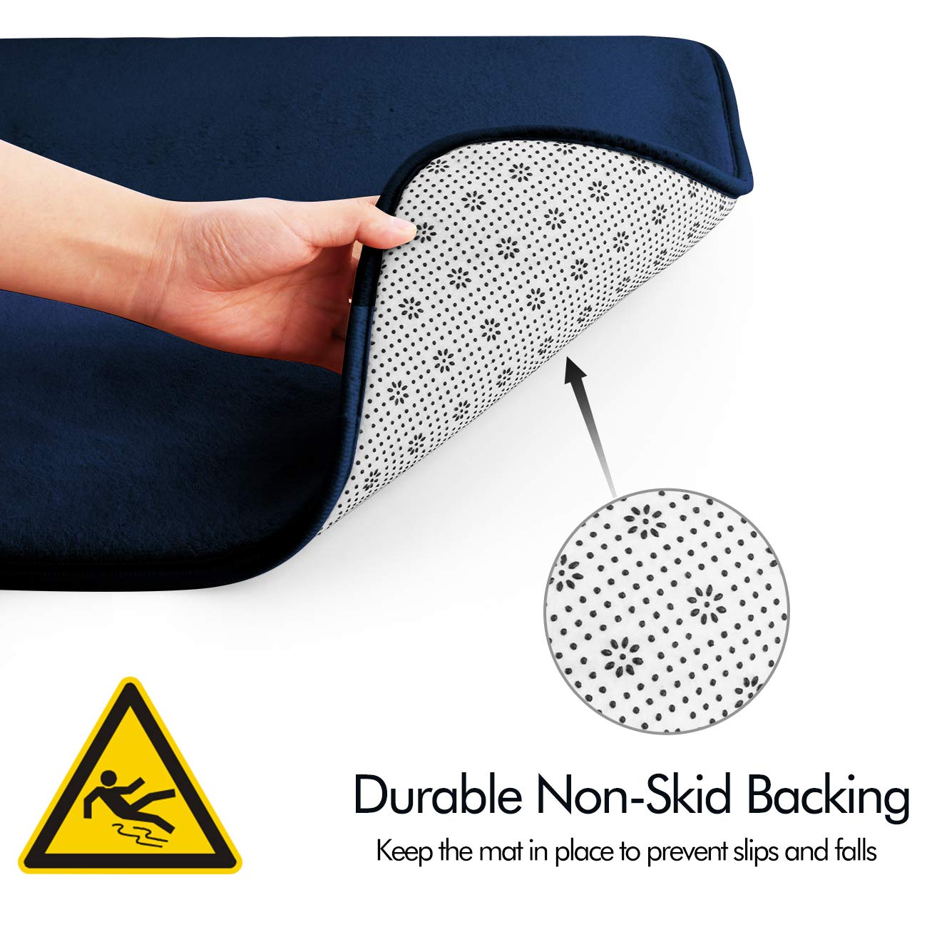 Feelso Memory Foam Bath Mat, 3 Piece Rugs Soft Non Slip And Absorbent Bathroom Carpet, 20X31 Inches Floor Mat, 20X22 Inches U-Sh