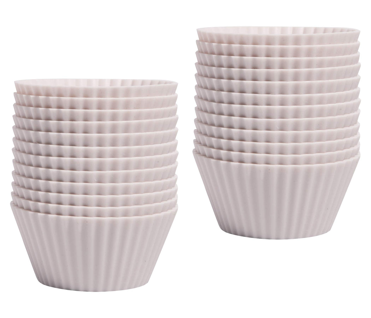 The Silicone Kitchen Reusable Silicone Baking Cups - Designer White, Non-Toxic, Bpa Free, Dishwasher Safe (Pack Of 24, Regular)