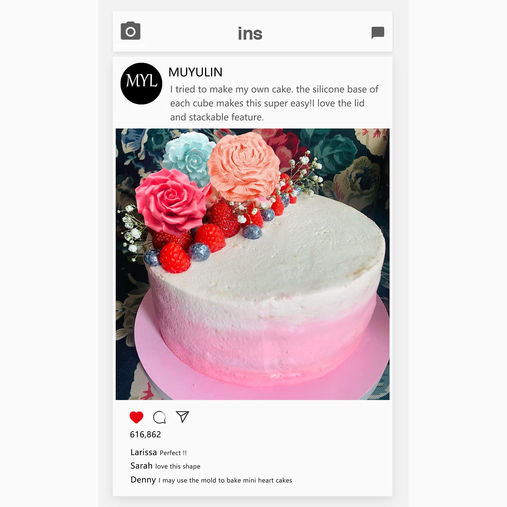 Large Rose Flower Silicone Molds Chocolate, 3 Packs Peony Carnation 3D Fondant Molds For Wedding Cake Decoration, Birthday Cupca