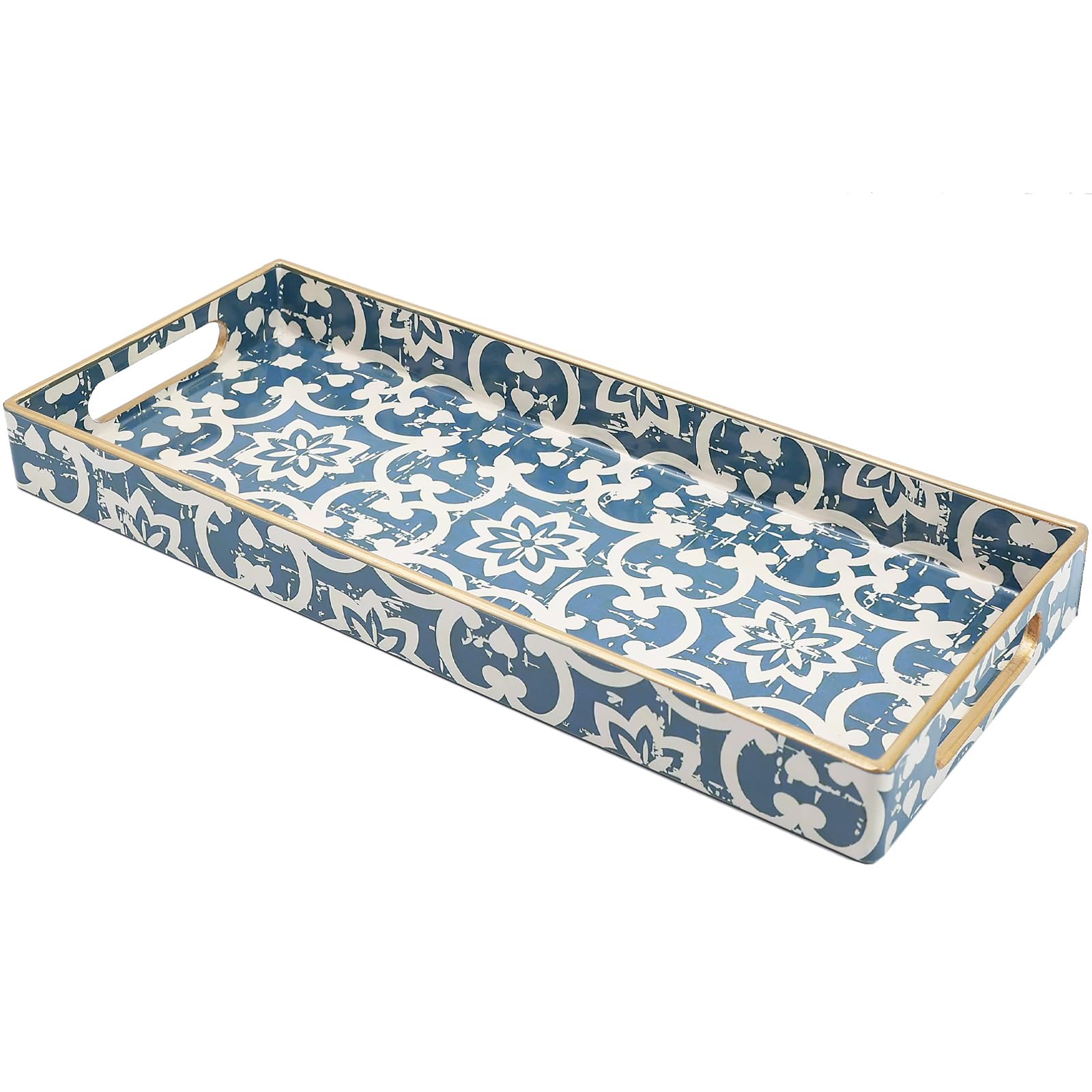 Leemxiiny Bathroom Vanity Tray for Countertop, Small Plastic Toilet Tank Tray Versatile Storage & Organization Tray for Makeup, 