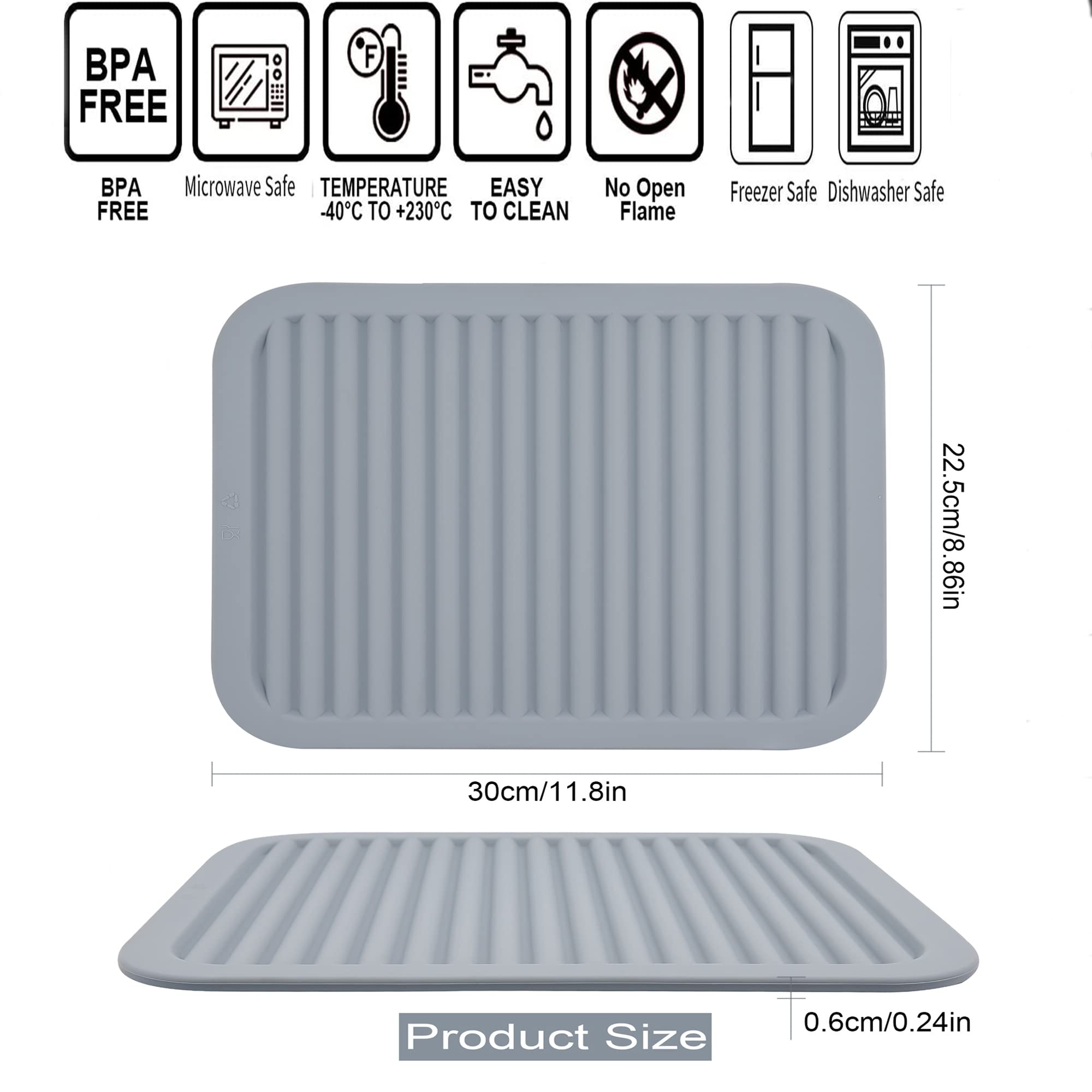 Zoyizi Silicone Trivets For Hot Dishes Pots&Pans, Hot Pads For Kitchen, Flexible Small Drying Mat, Large 12X9 Pot Holders, Heat