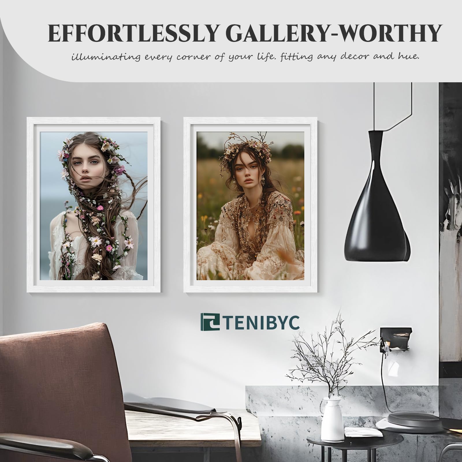 TENIBYC 18 x 24 Poster Frame Set of 4, White Wood Picture Frame, Display Pictures, Posters and Puzzles, Horizontal or Vertical W