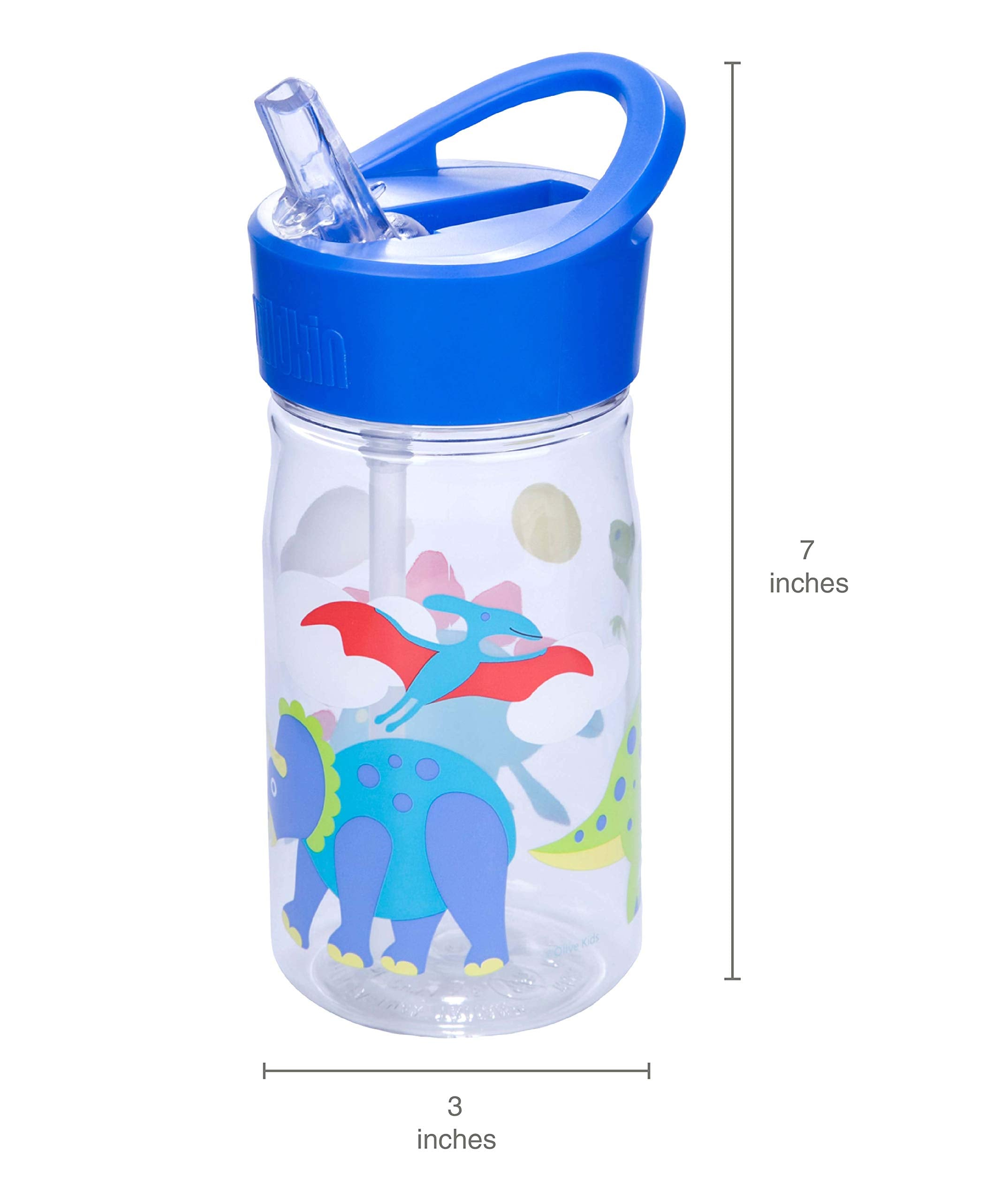 Wildkin Kids 16 Oz Reusable Water Bottle For Boys And Girls, Features Straw Top And Carrying Handle, Ideal Size For School Or Tr