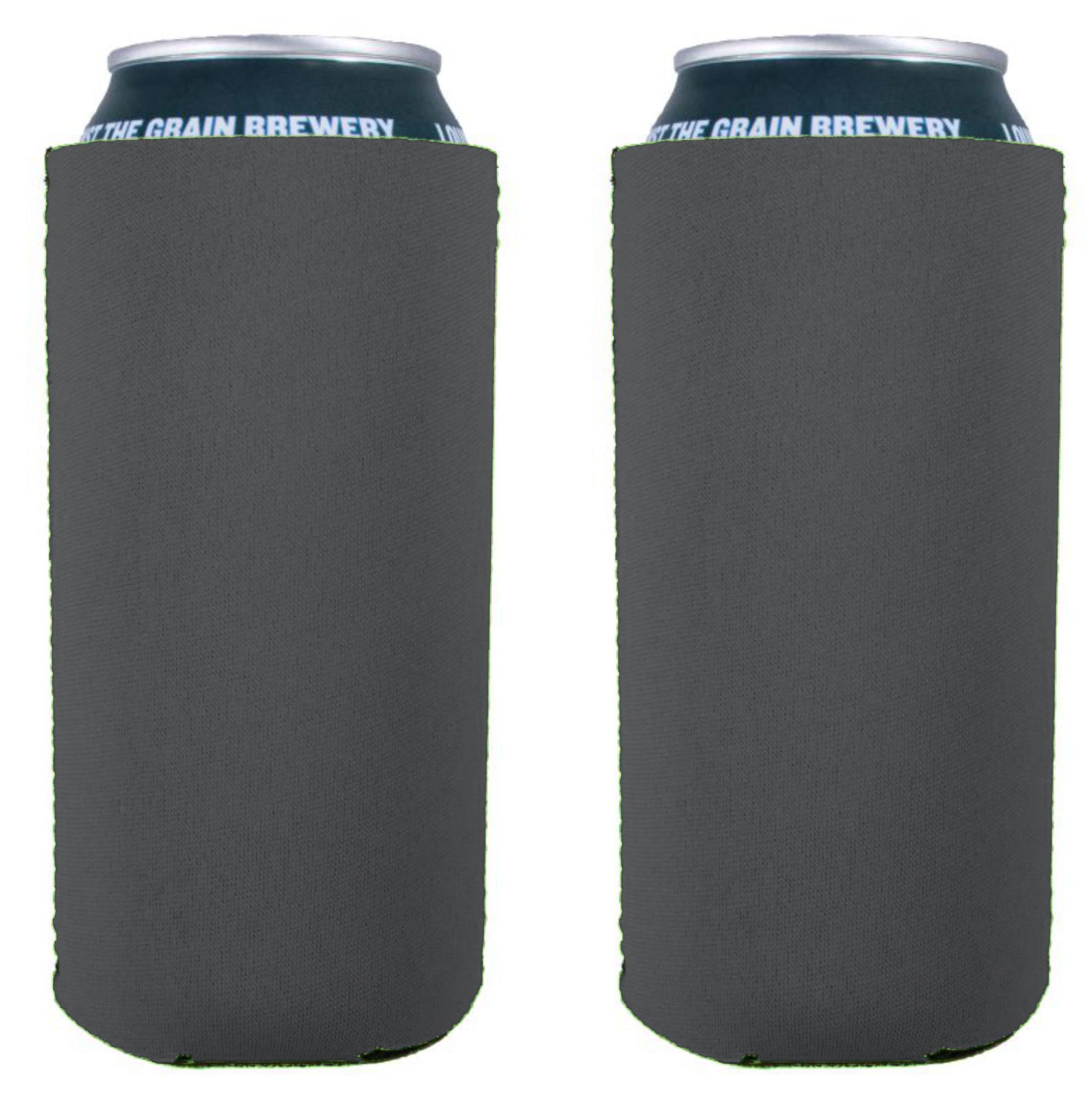 Blank Neoprene 16 Oz. Can Coolie (2 Pack, Charcoal)
