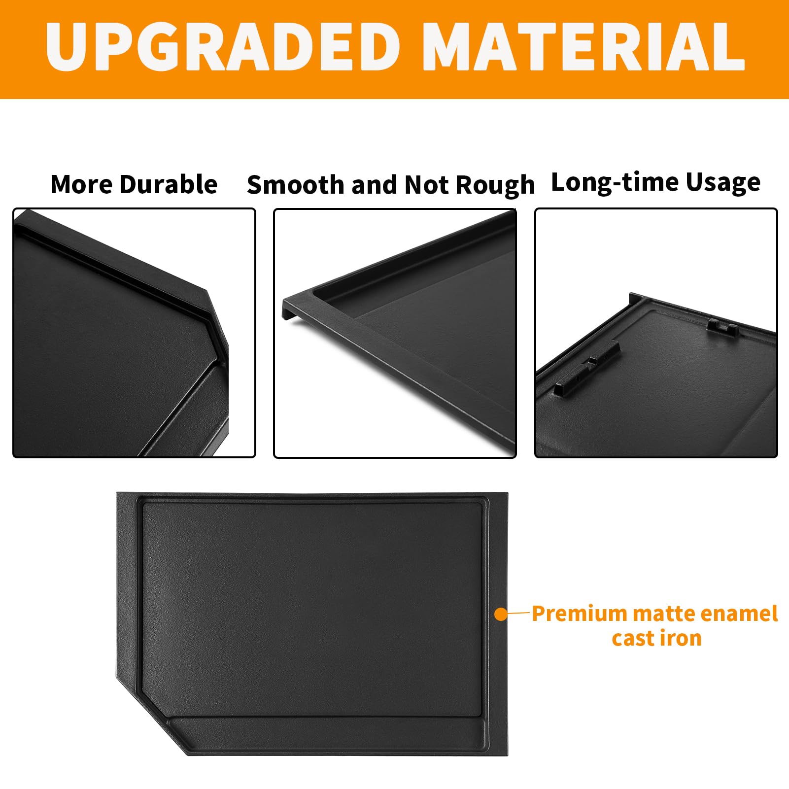 Upgraded Jxgridl236 Griddle Replacement For Ge Stove Parts Griddle Plate, Jgp5036Slss Cgp9536Slss Cast Iron Side Griddle For Ge