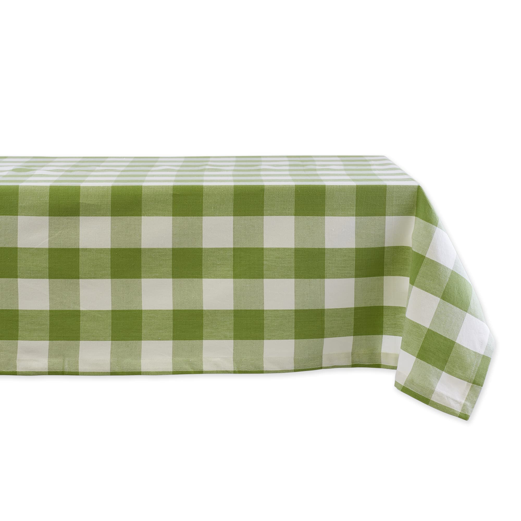 Dii Buffalo Check Collection, Classic Farmhouse Tablecloth, Tablecloth, 52X52, Antique Green