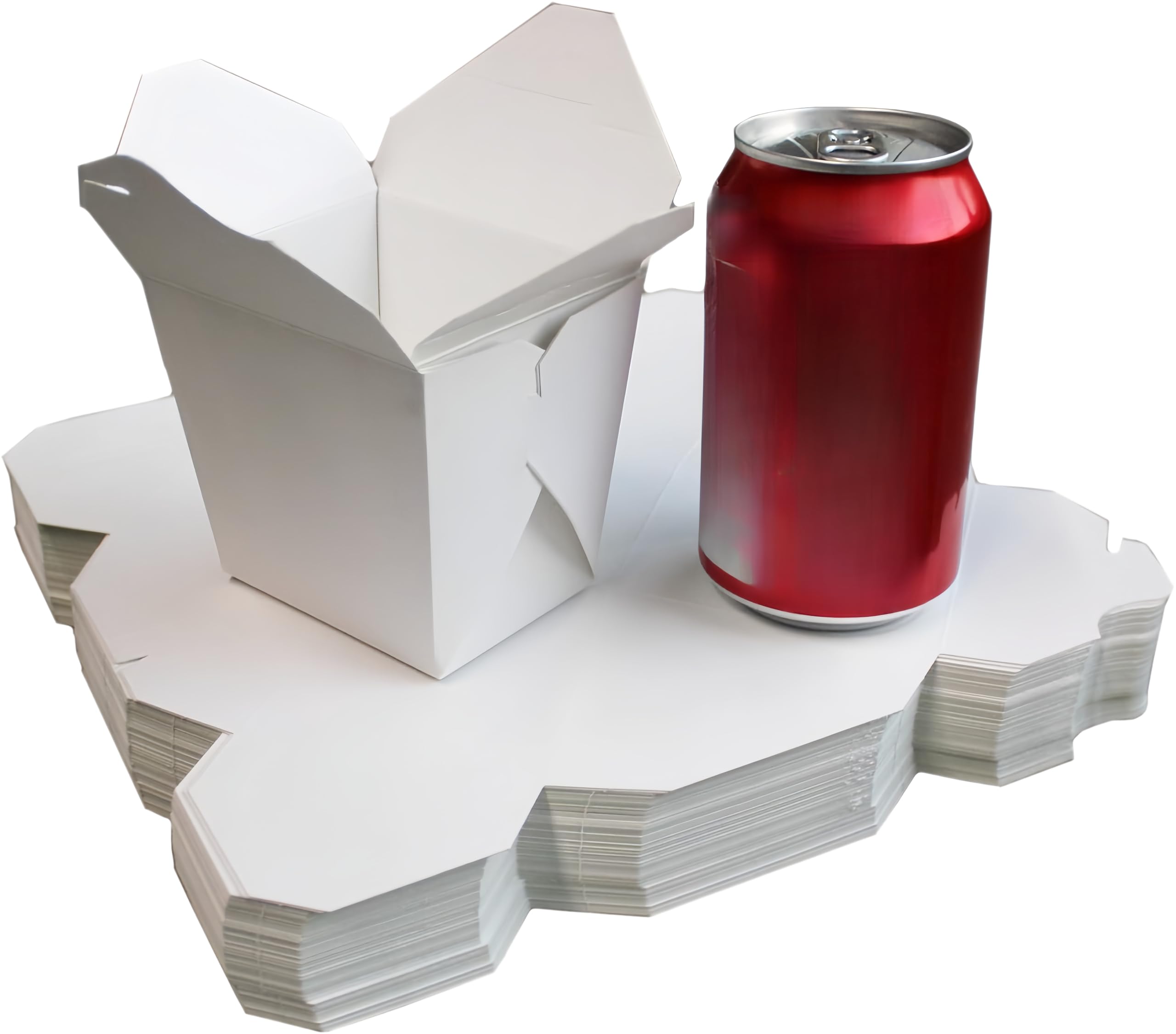 Hawkie Business 50 pack 16oz chinese white take out paper box,Noodle Take Out Food collapsible Container