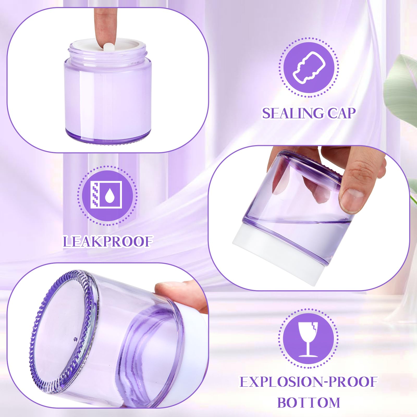 Norme 48 Pcs 4 Oz Glass Jars With Lids Leakproof Round Airtight Jars Empty Cosmetic Jars With Inner Liners Lid For Storing Lotio