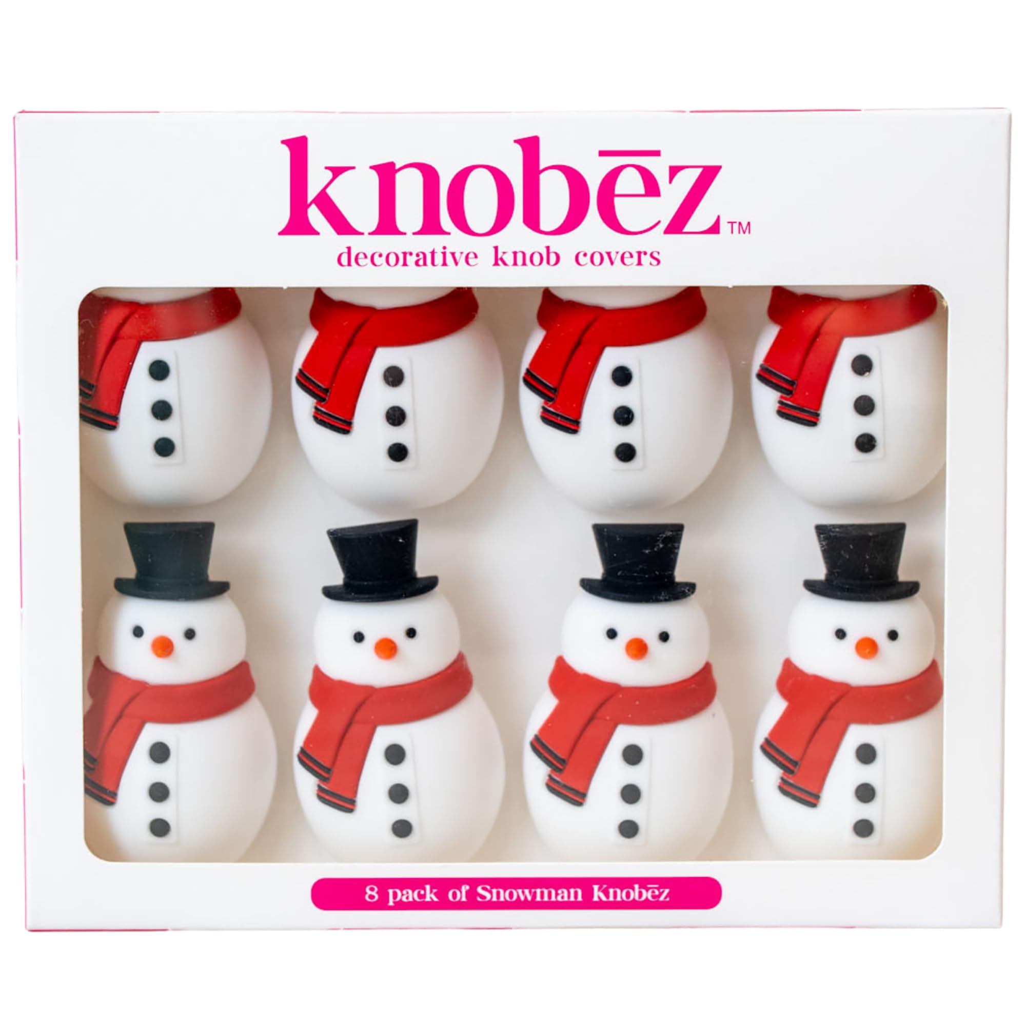 Knobez 8pk Snowman Decorative Knob Covers  Christmas Cabinet Hardware