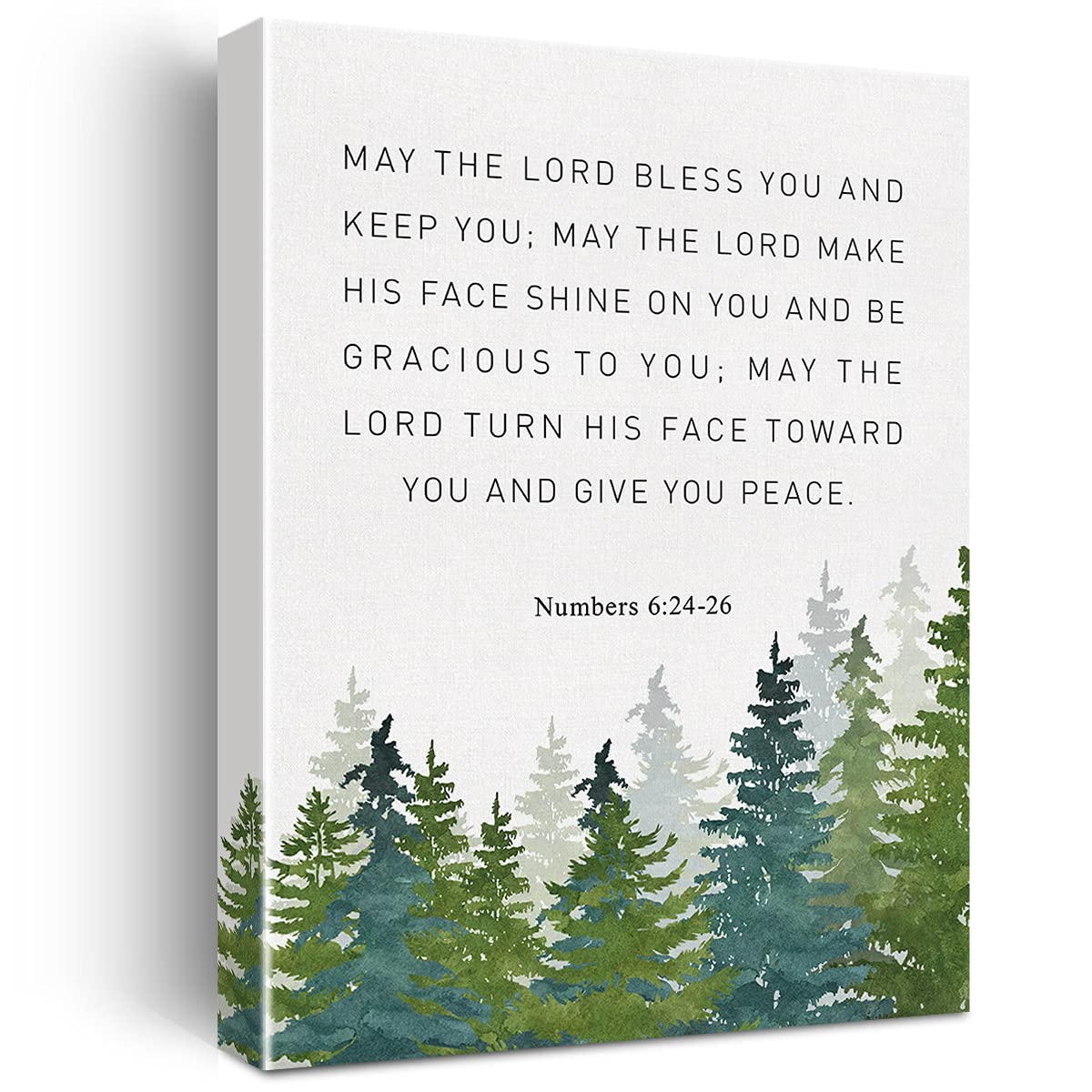Christian Canvas Wall Art Numbers 6:24-26 May the Lord Bless You and Keep You Canvas Print Positive Scripture Canvas Painting Ho