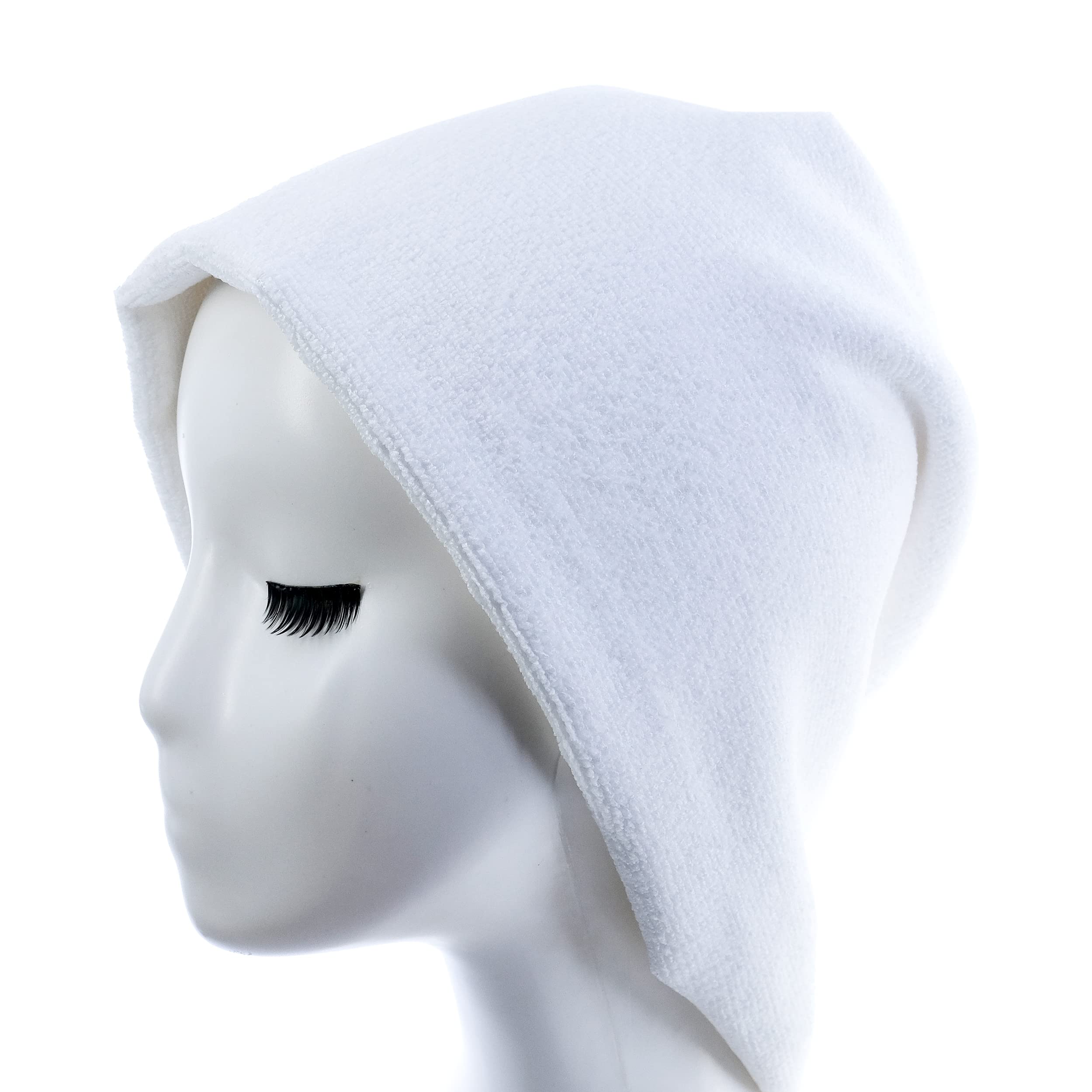 POLYTE Professional Quick Dry Lint Free Microfiber Hair Drying Salon Towel, 16 x 29 in, 12 Pack (White)