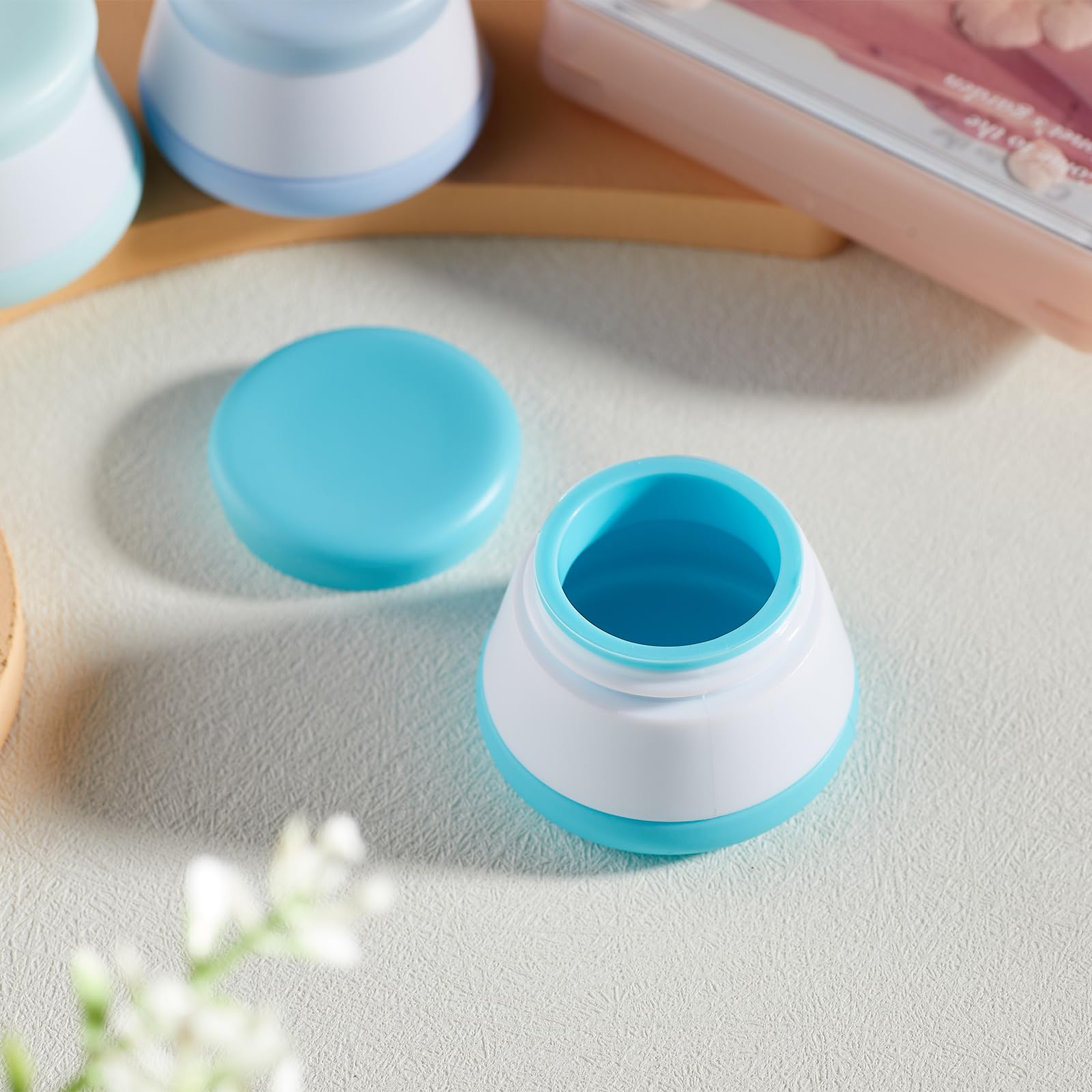 Insfit Travel Containers For Toiletries, Tsa Approved Silicone Cream Jars, Travel Size Containers With Lids, Bpa Free Leakproof